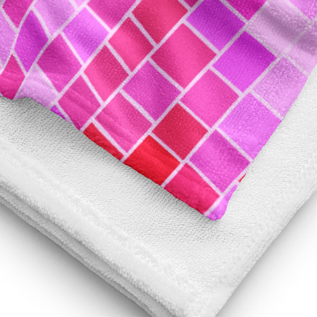 Pink Disco Balls Illustration - Beach Towel