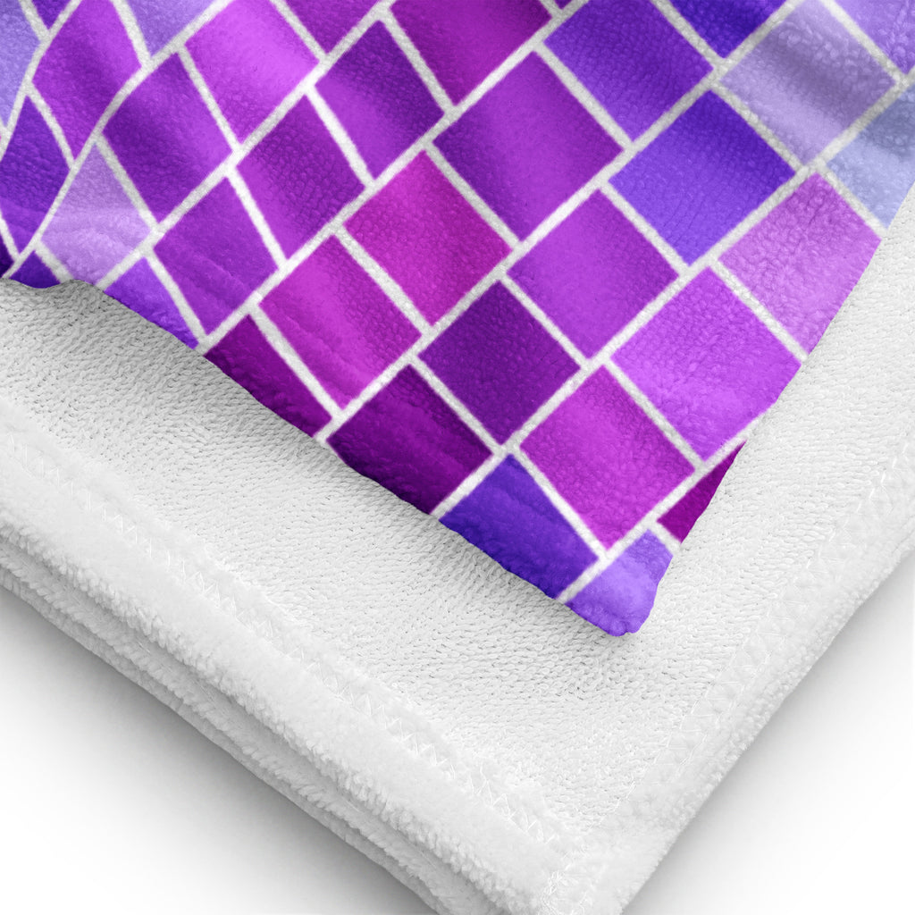 Purple Disco Balls Illustration - Beach Towel