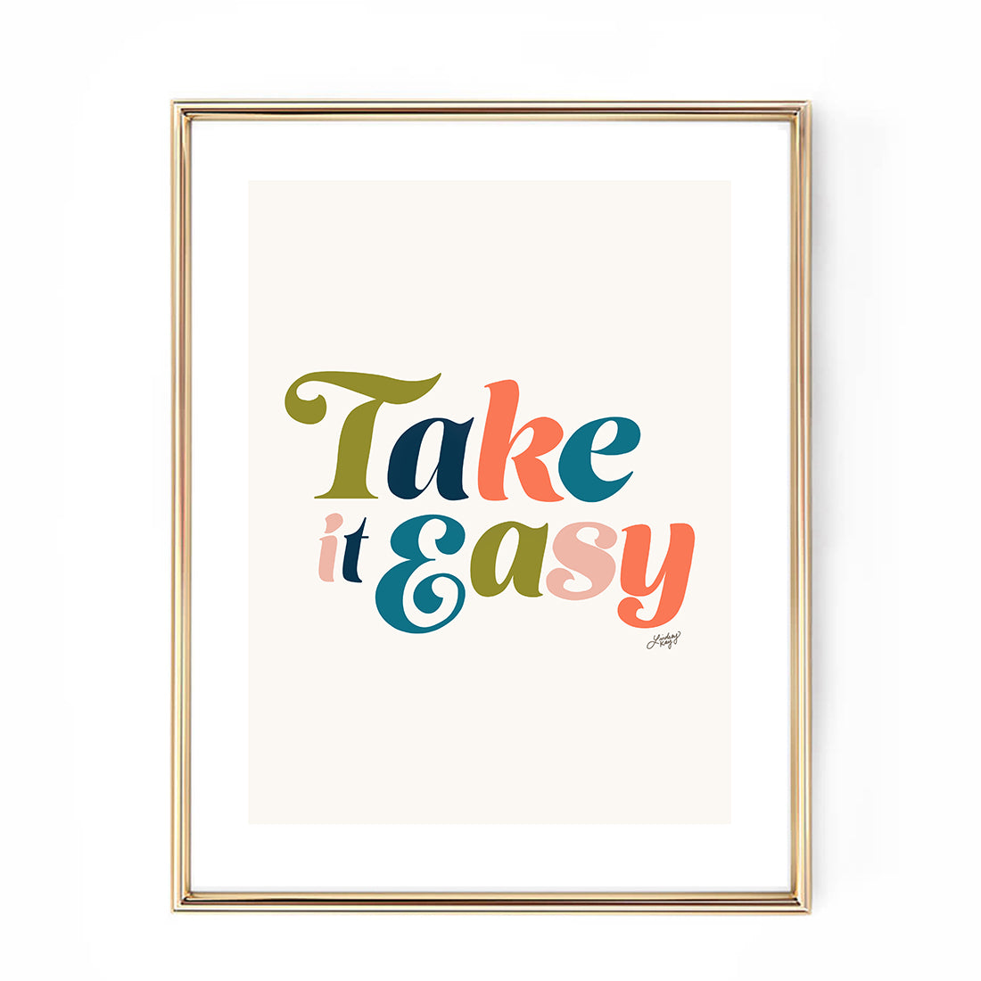 Take it Easy (Pink/Blue Palette) - Art Print