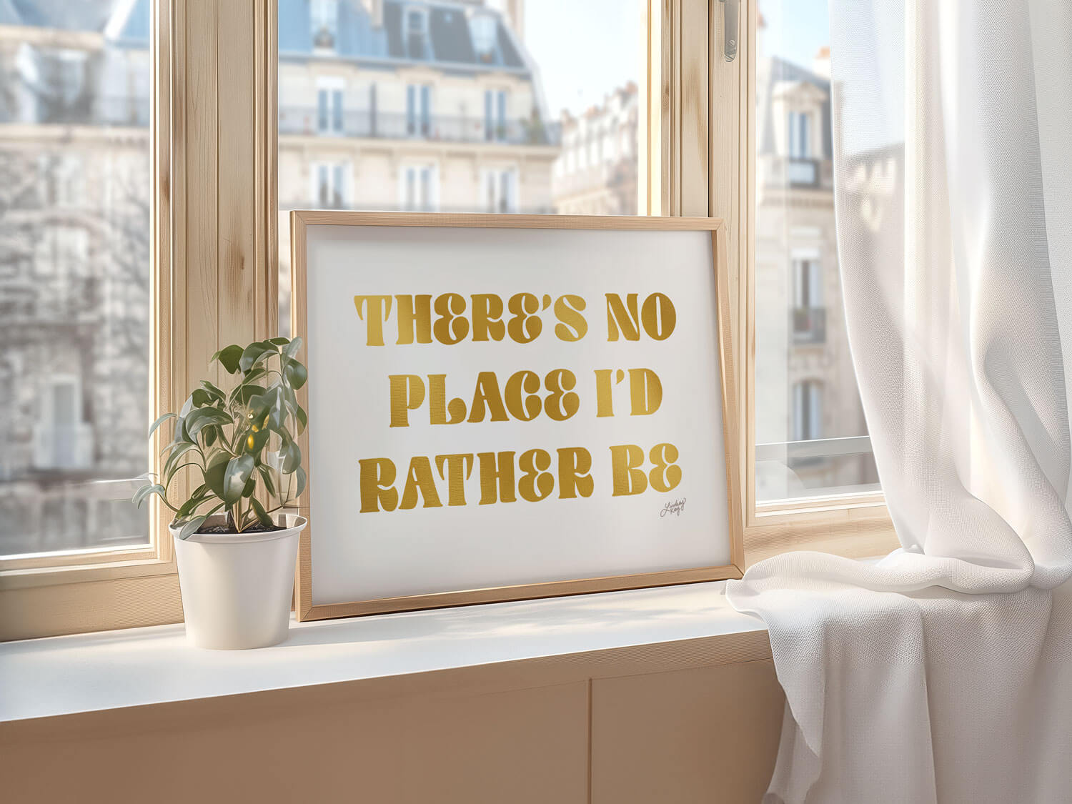 No Place I'd Rather Be - Art Print Wall Art Home Decor Quote Typography Poster