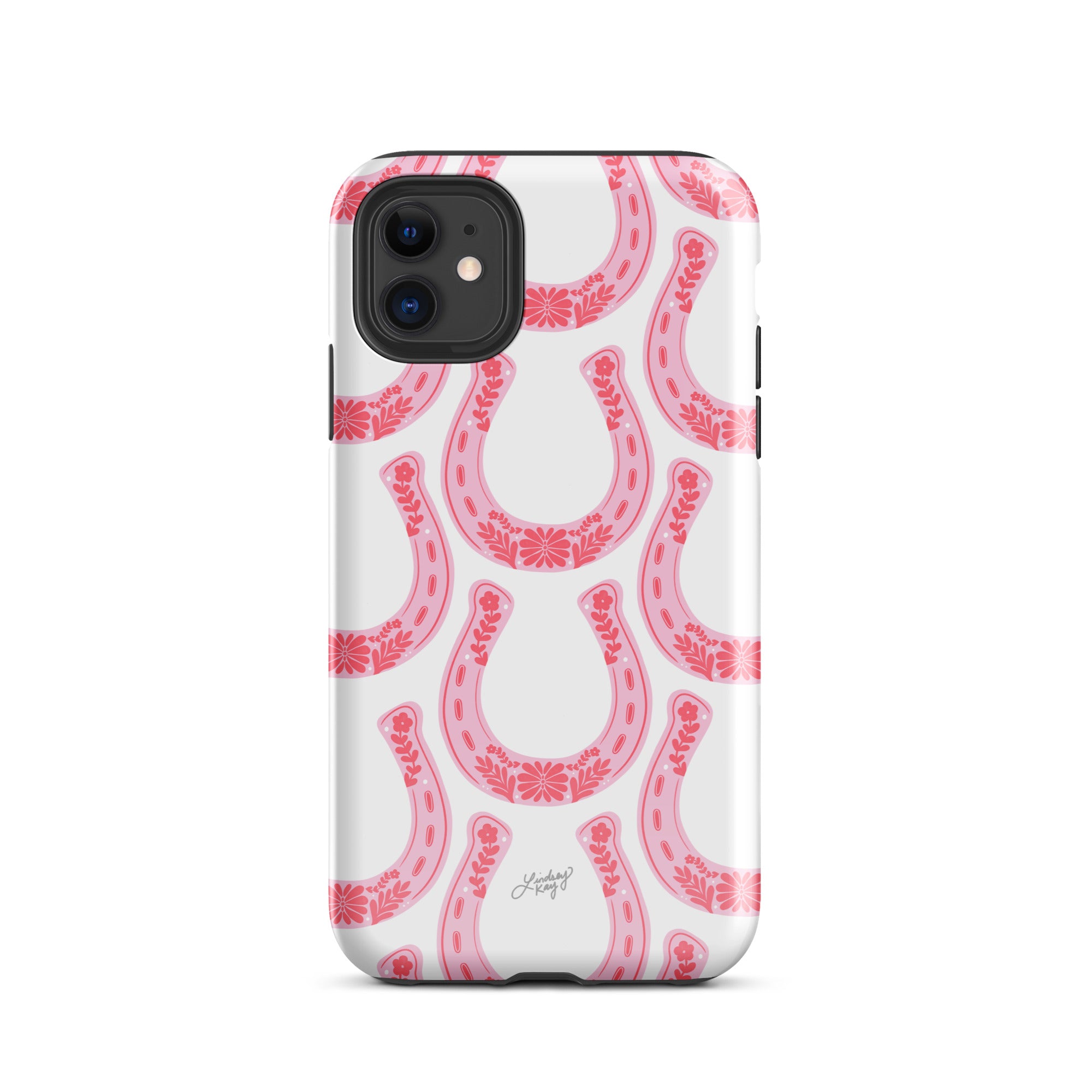 Patrón de herradura floral rosa - Funda resistente para iPhone®