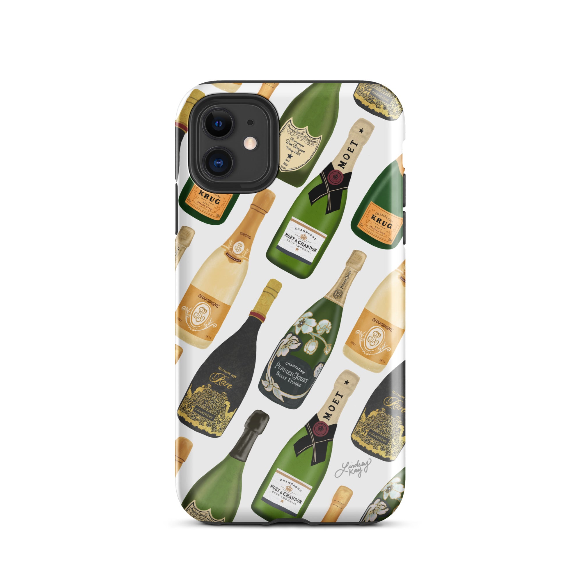 Modèle d'illustration de bouteilles de champagne - Coque rigide pour iPhone®