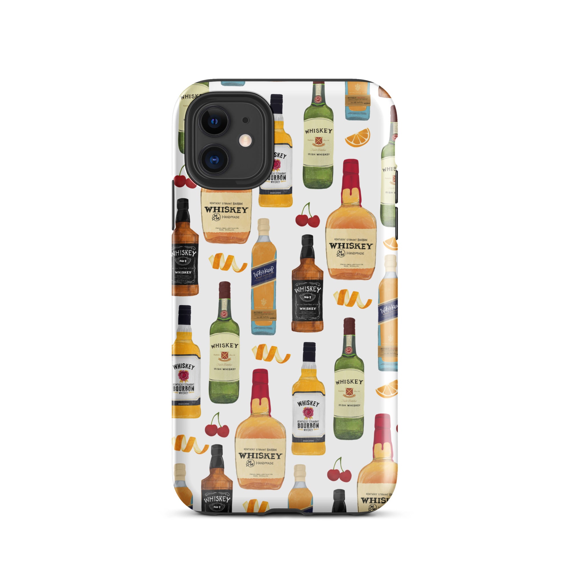 Ilustración de botellas de whisky - Funda resistente para iPhone®
