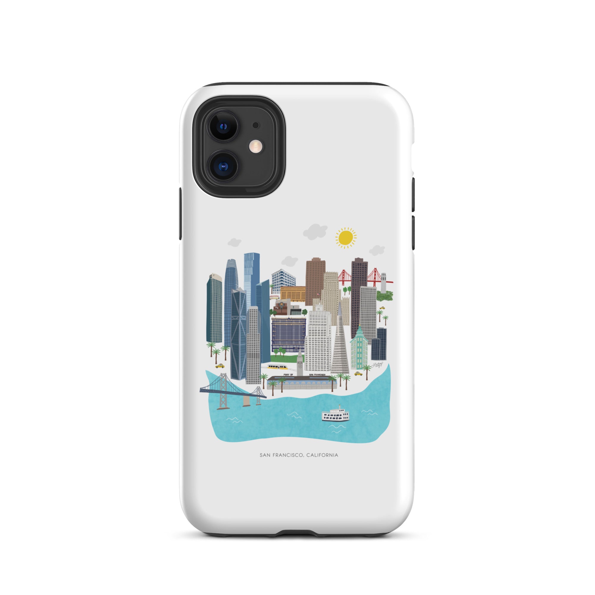 Ilustración del horizonte de San Francisco - Funda resistente para iPhone®