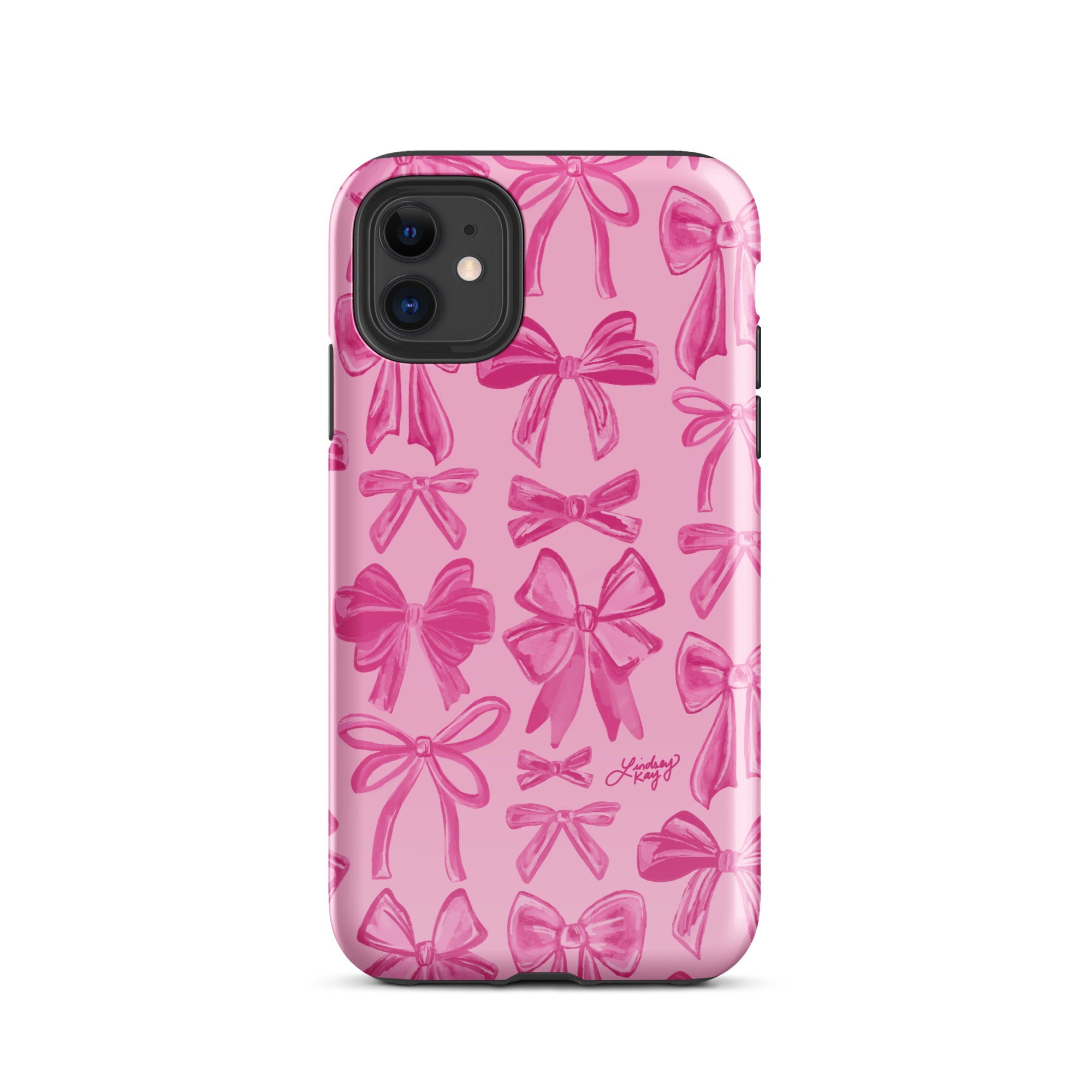 pink ribbon coquette iphone tough case cover sleek trendy girly cute ribbons bows illustration lindsey kay collective phone mobile accessories sorority college