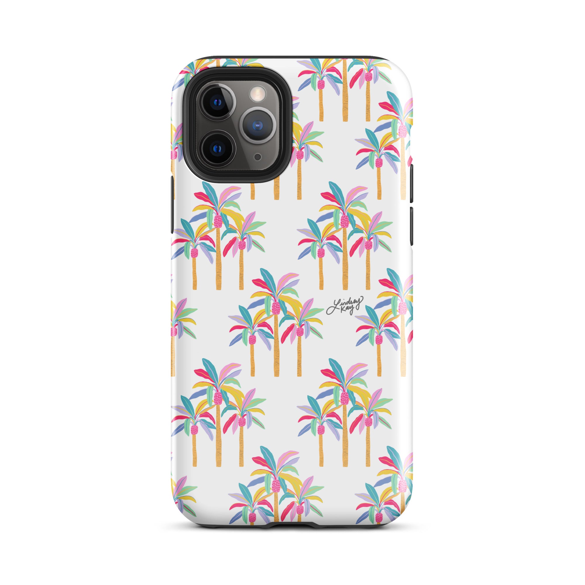 colorful palm trees illustration pattern iphone case tough cover lindsey kay collective florida beach tropical botanical iphone 15
