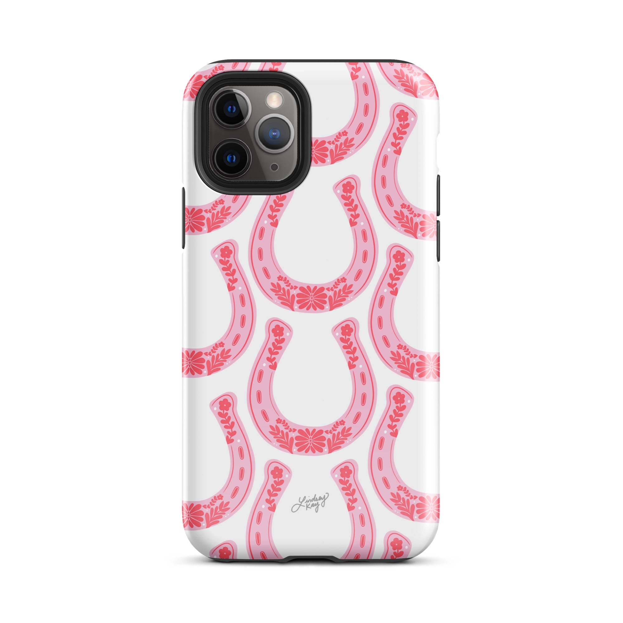 Patrón de herradura floral rosa - Funda resistente para iPhone®