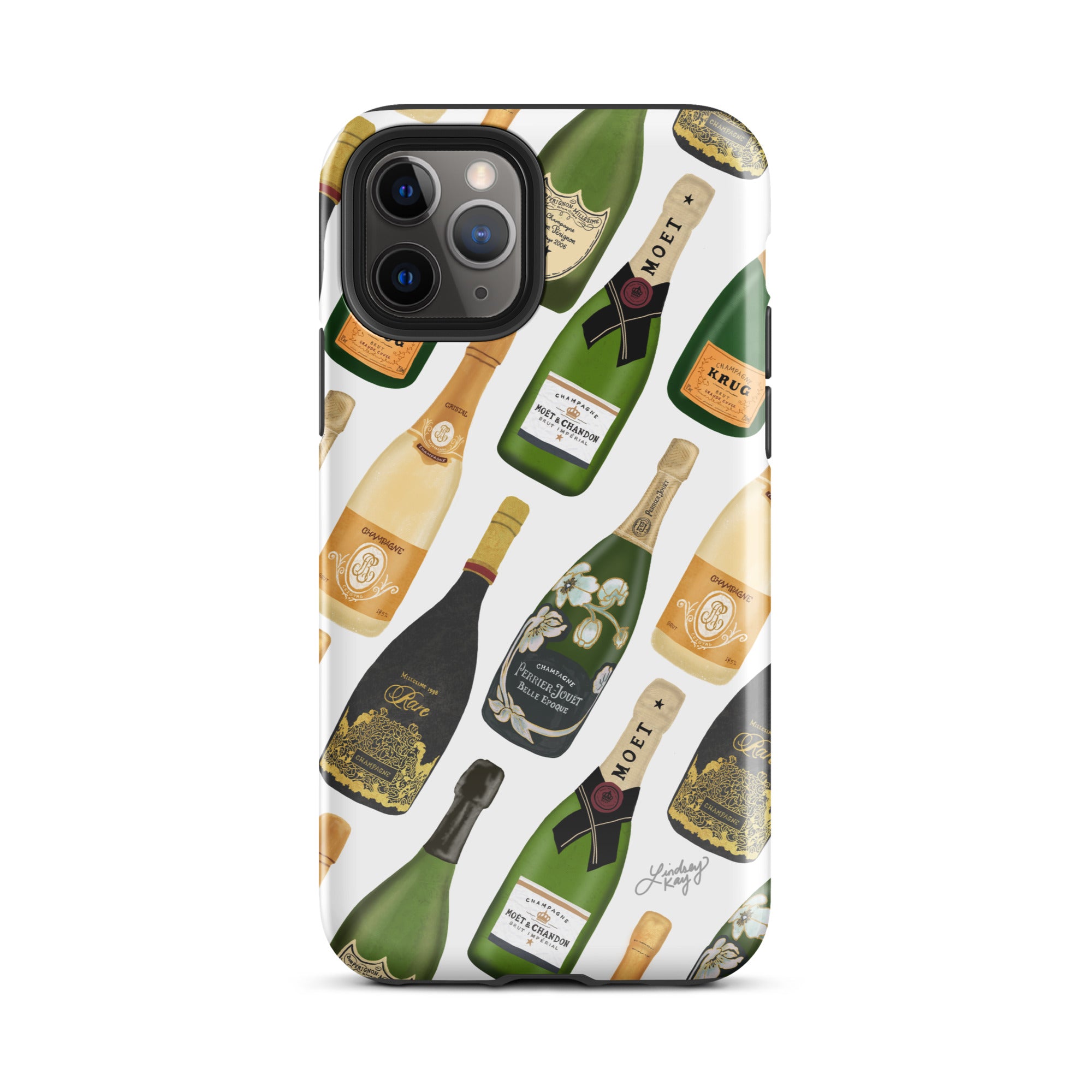 Modèle d'illustration de bouteilles de champagne - Coque rigide pour iPhone®
