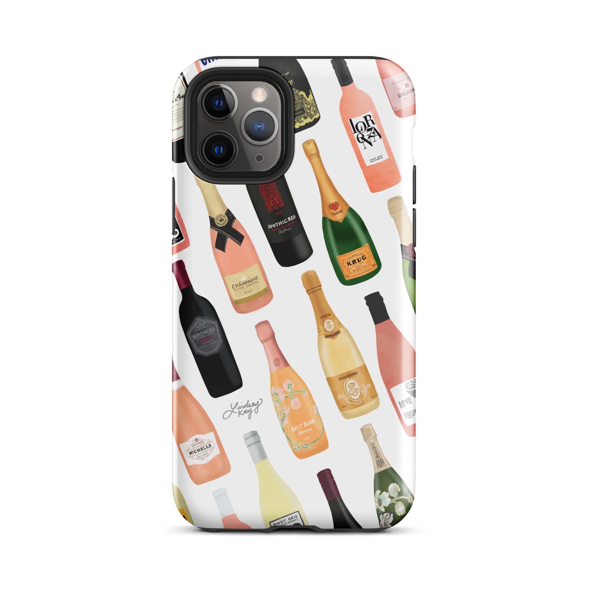 Ilustración de botellas de vino y champán - Funda resistente para iPhone®