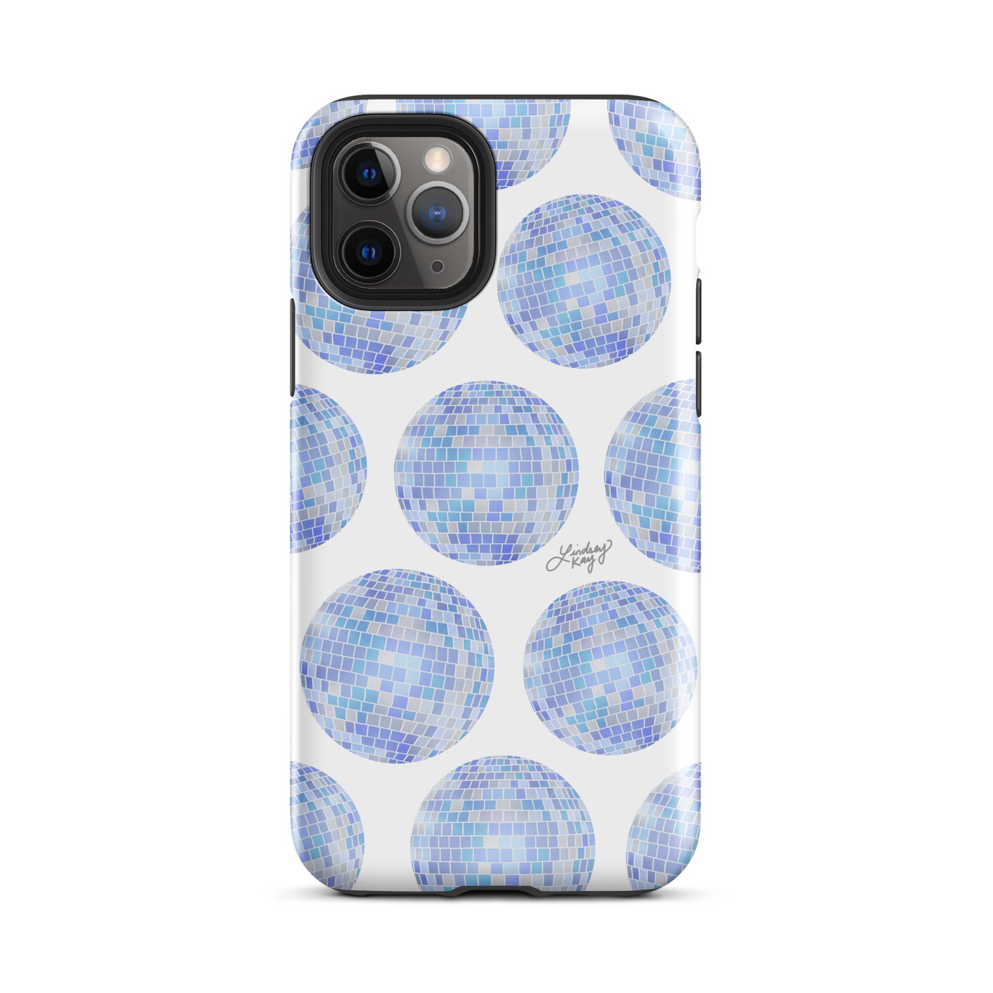 Patrón de bolas de discoteca azules - Funda resistente para iPhone®