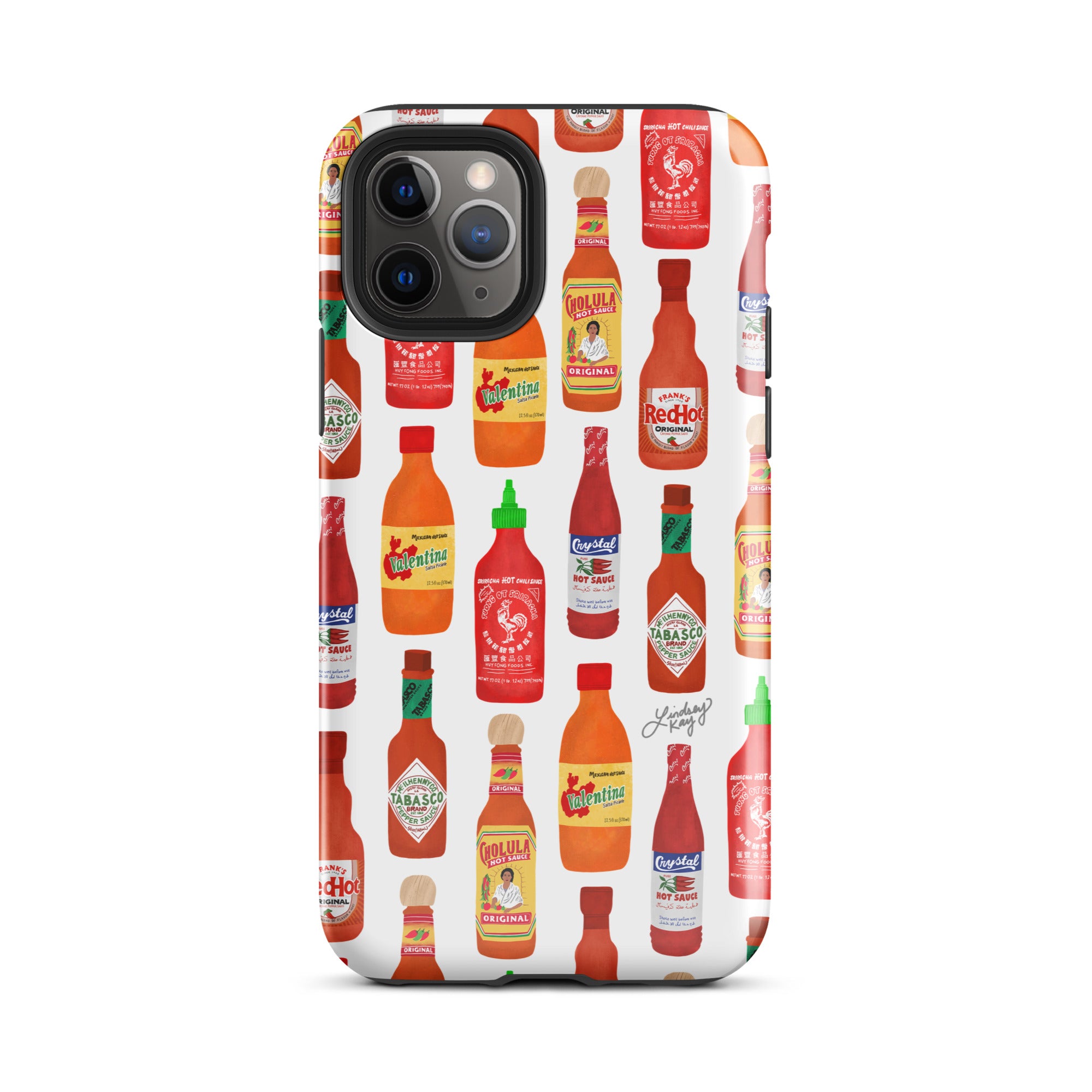 Ilustración de botellas de salsa picante - Funda resistente para iPhone®