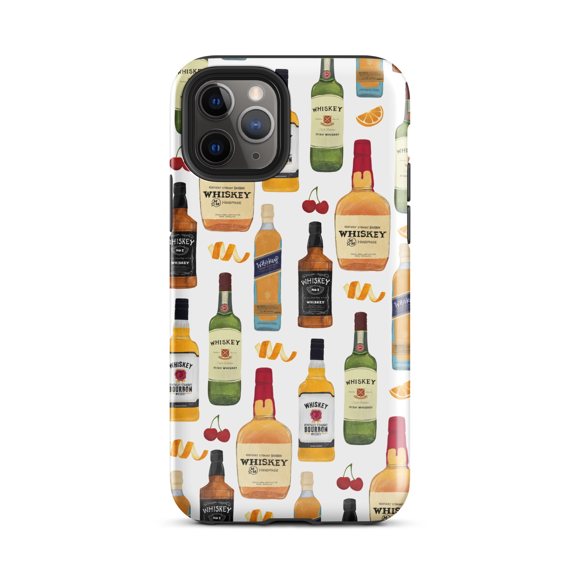 Ilustración de botellas de whisky - Funda resistente para iPhone®