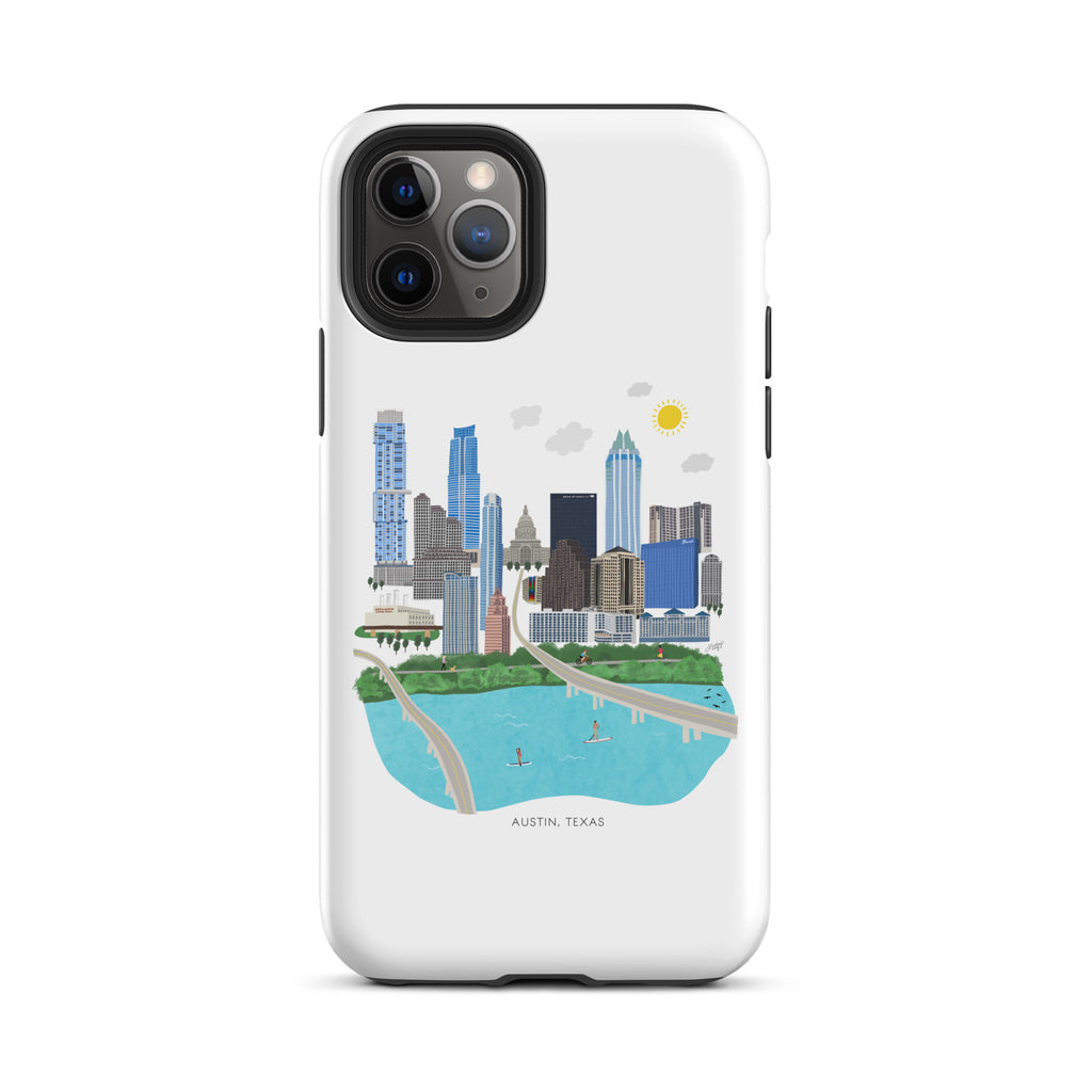 Ilustración del horizonte de Austin, Texas - Funda resistente para iPhone®