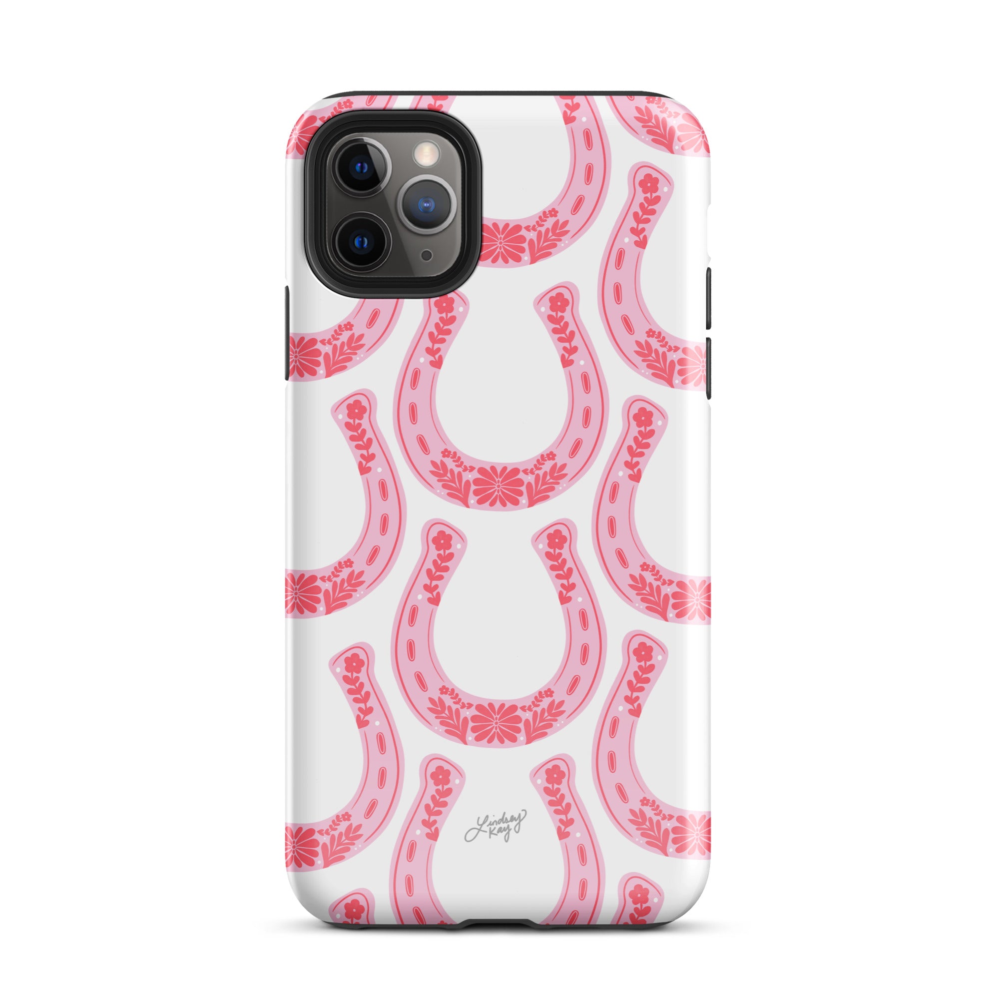 pink horseshoe illustration pattern iphone case cover tough protector country western cute texas sorority