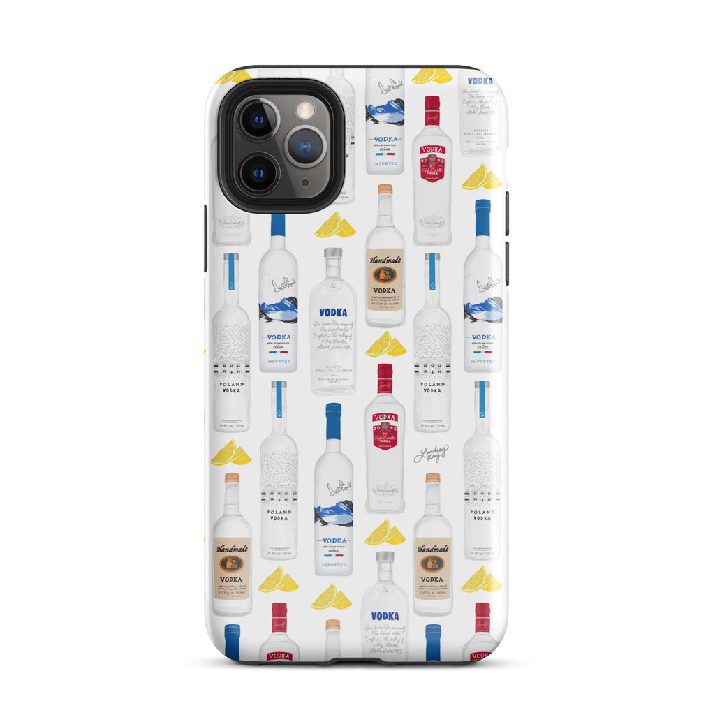 vodka bottles illustration pattern iphone case tough cover protector bachelorette bachelor party boozy gifts