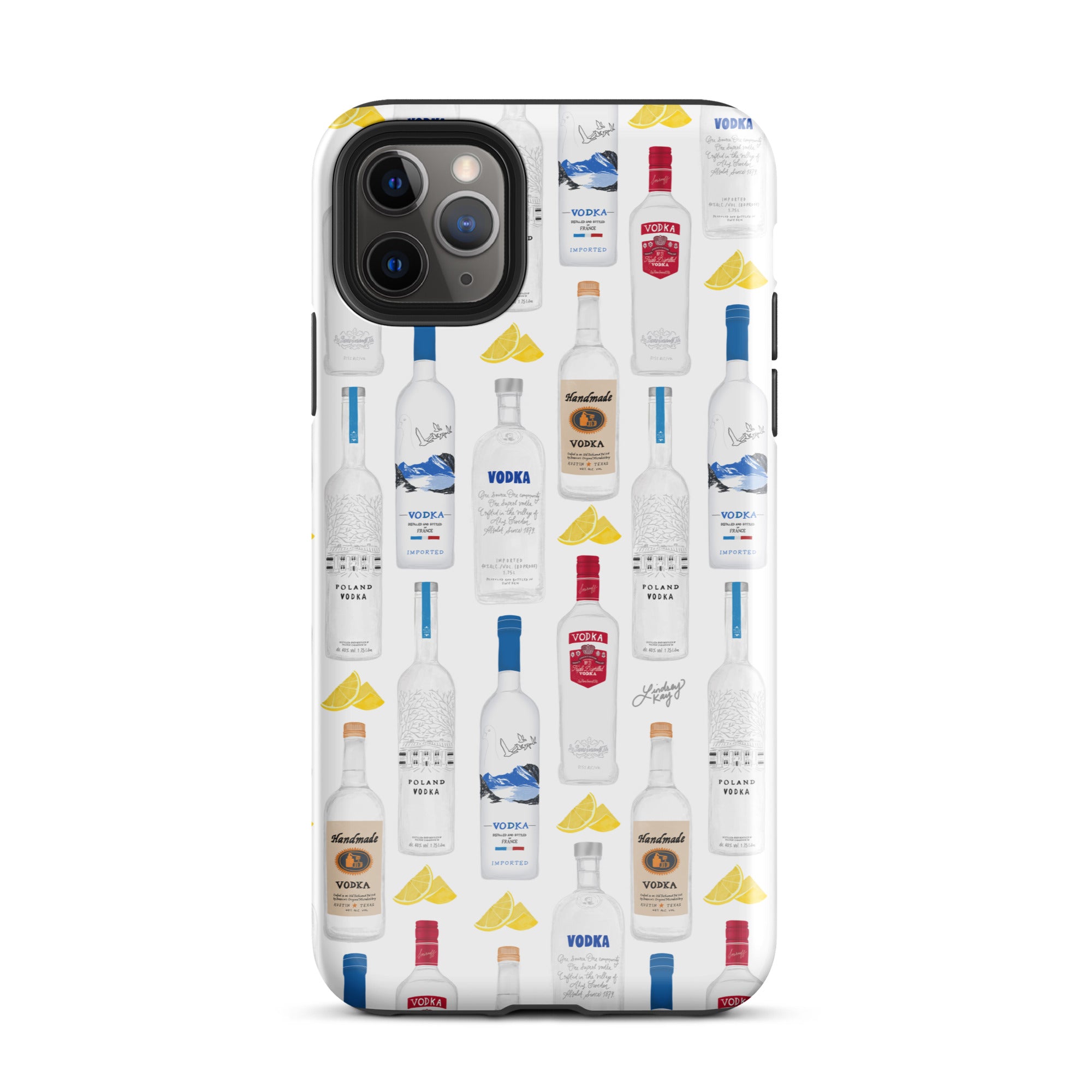 vodka bottles illustration pattern iphone case tough cover protector bachelorette bachelor party boozy gifts