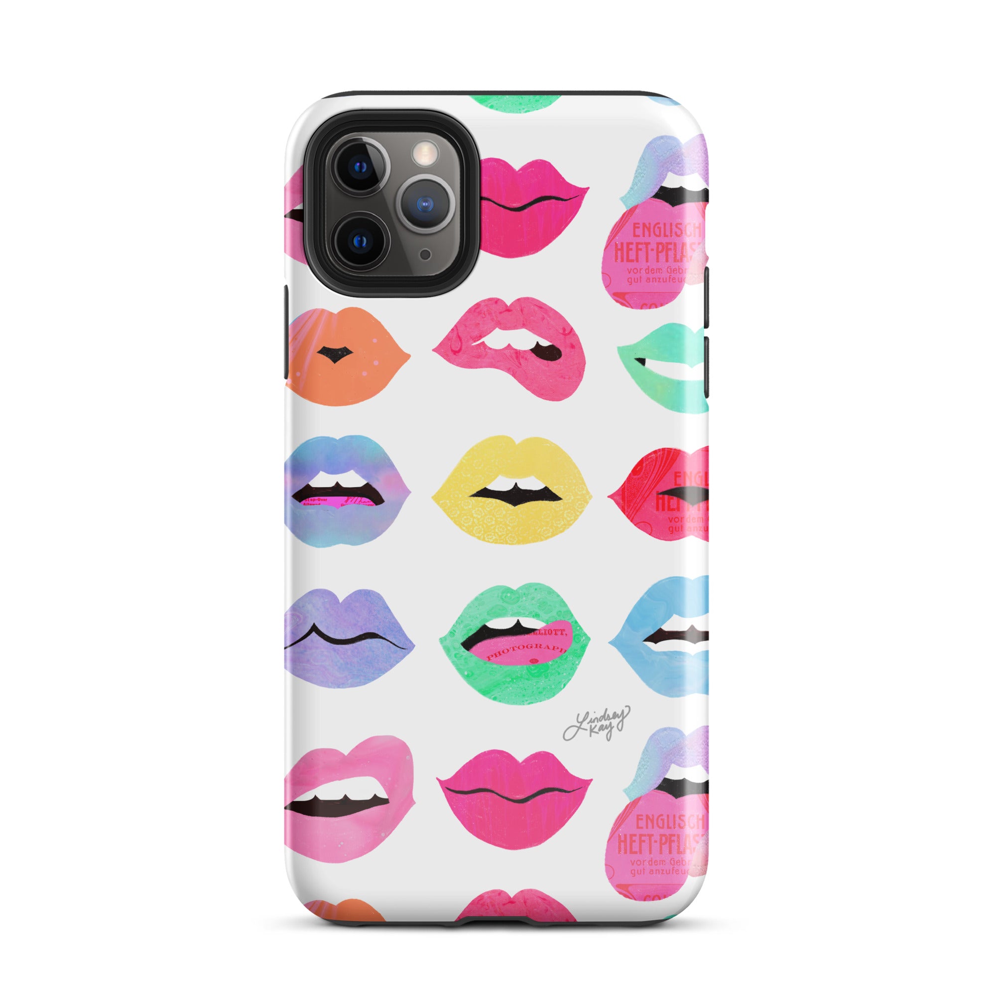 rainbow lips of love iphone 15 case tough protector