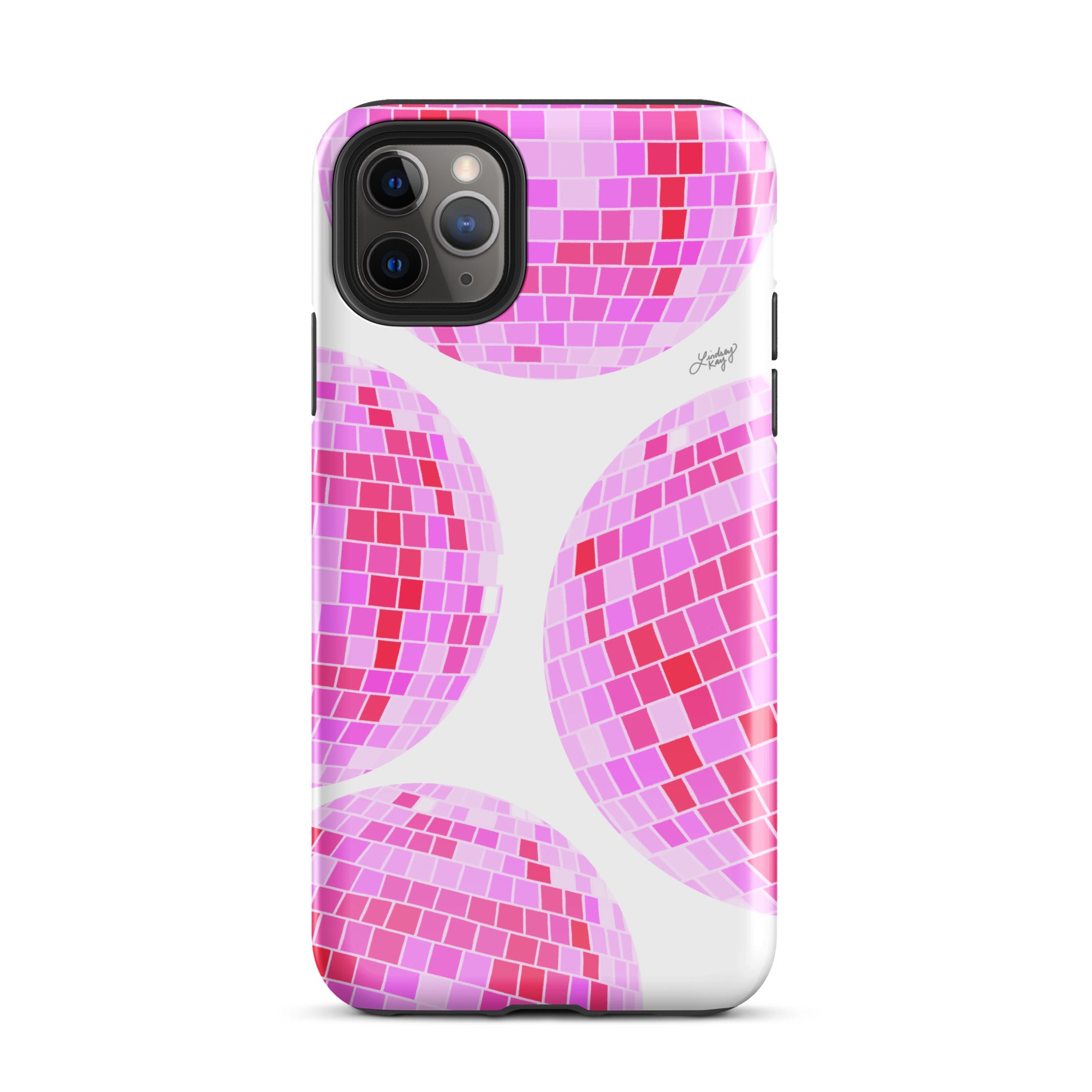 Bright Pink Disco Balls Illustration - Tough Case for iPhone®