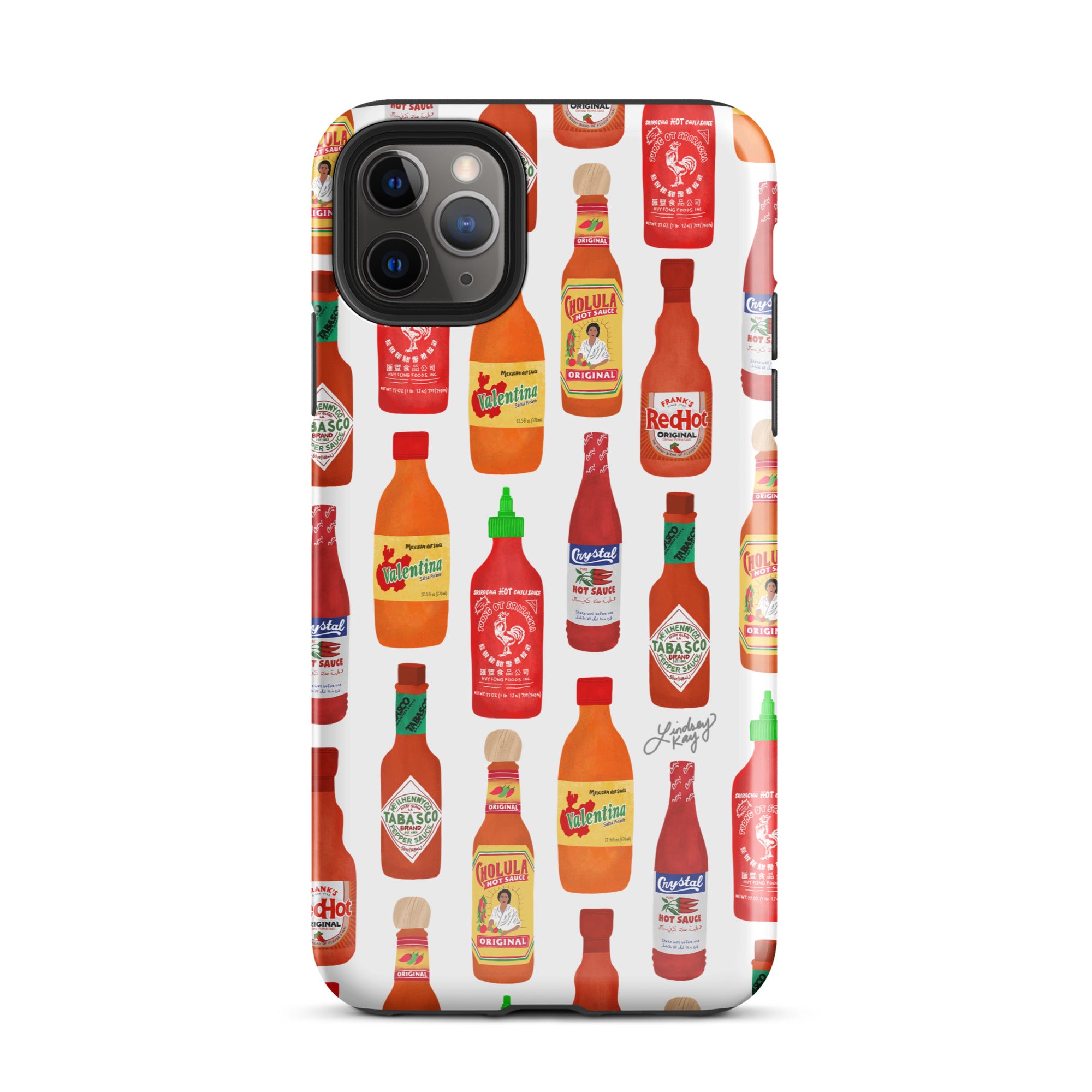Ilustración de botellas de salsa picante - Funda resistente para iPhone®
