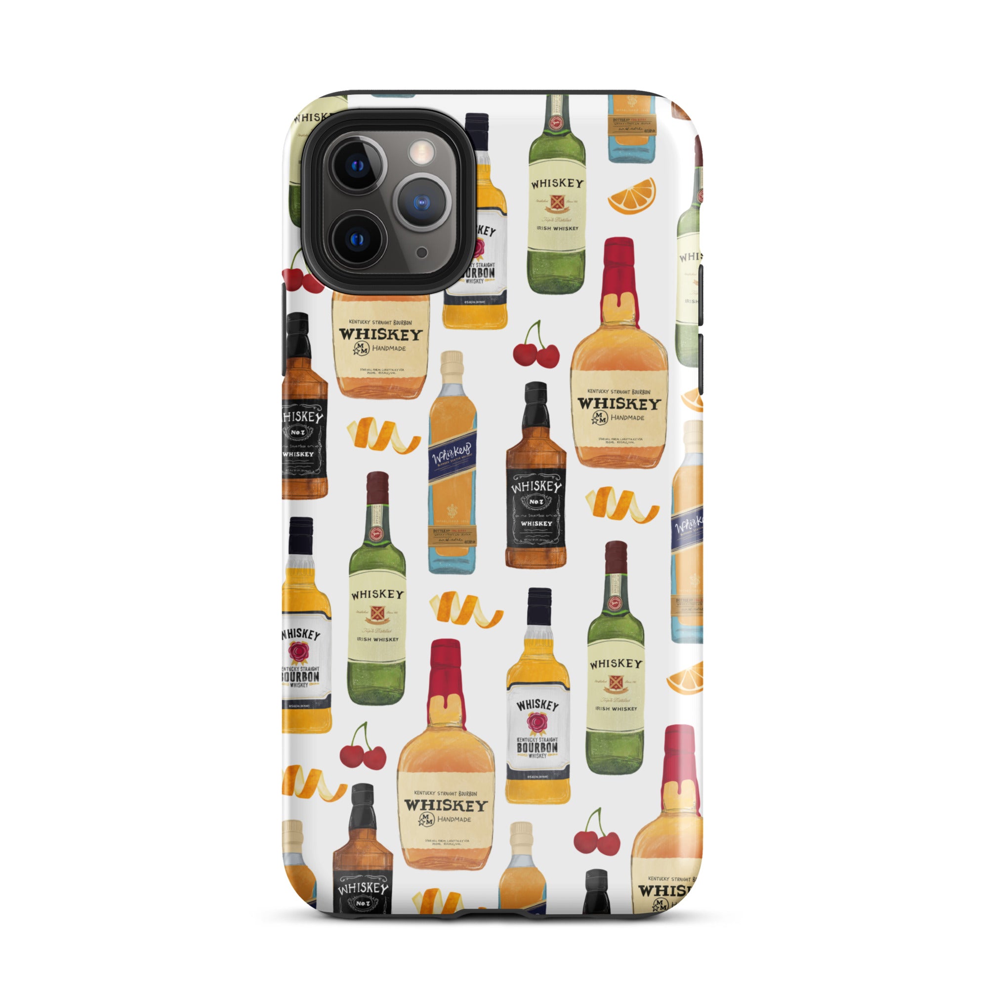 Ilustración de botellas de whisky - Funda resistente para iPhone®