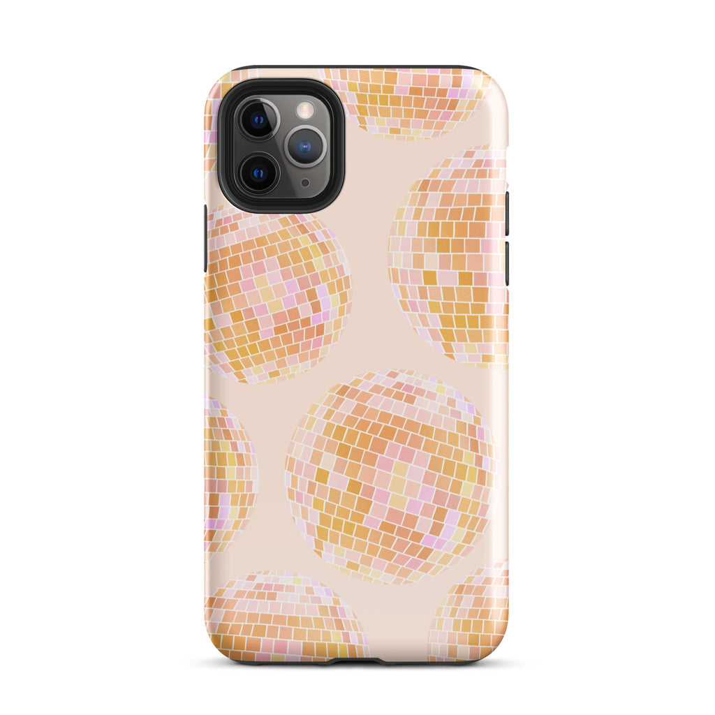 Motif de boules disco jaunes - Coque rigide pour iPhone®