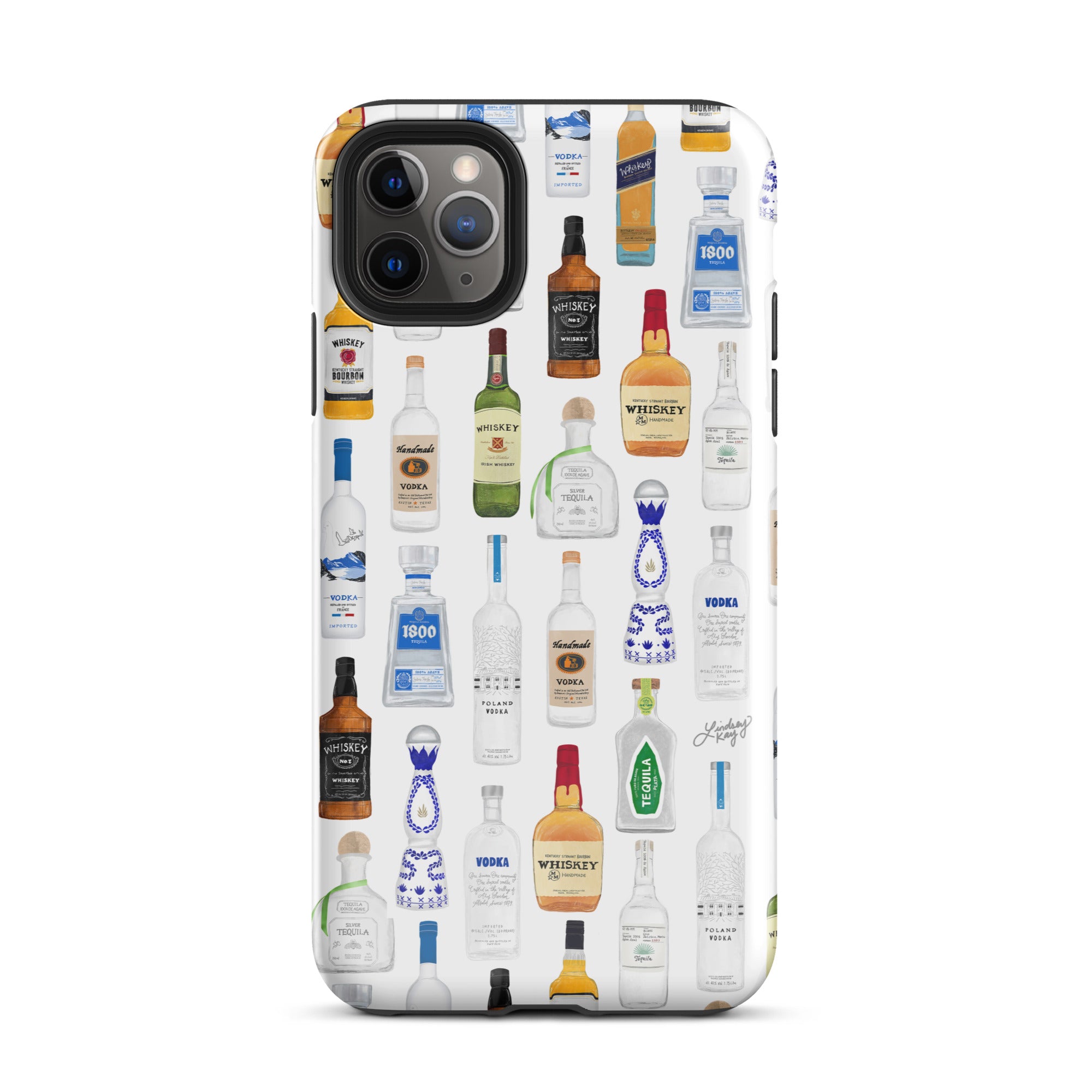 Modèle d'illustration de bouteilles d'alcool - Coque rigide pour iPhone®