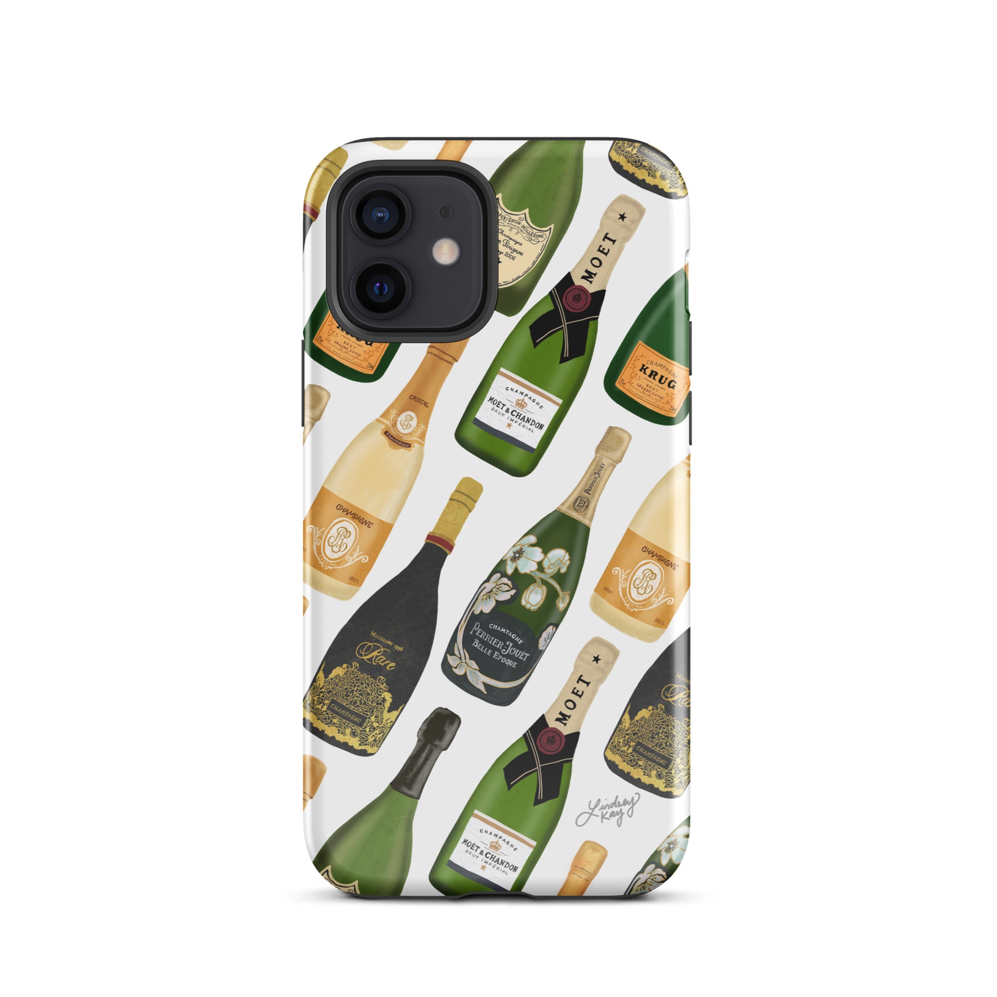 Patrón de ilustración de botellas de champán - Funda resistente para iPhone®