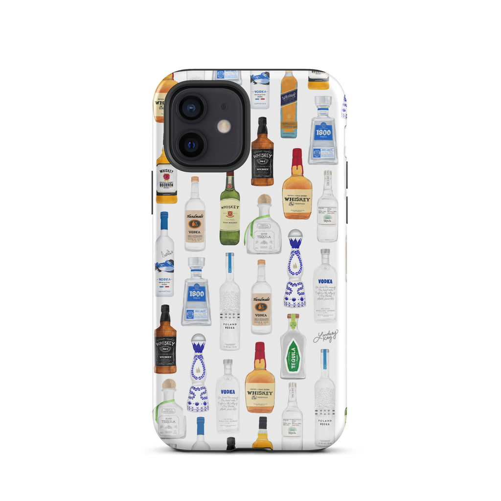 Boozy Bottles Illustration Pattern - Tough Case for iPhone®
