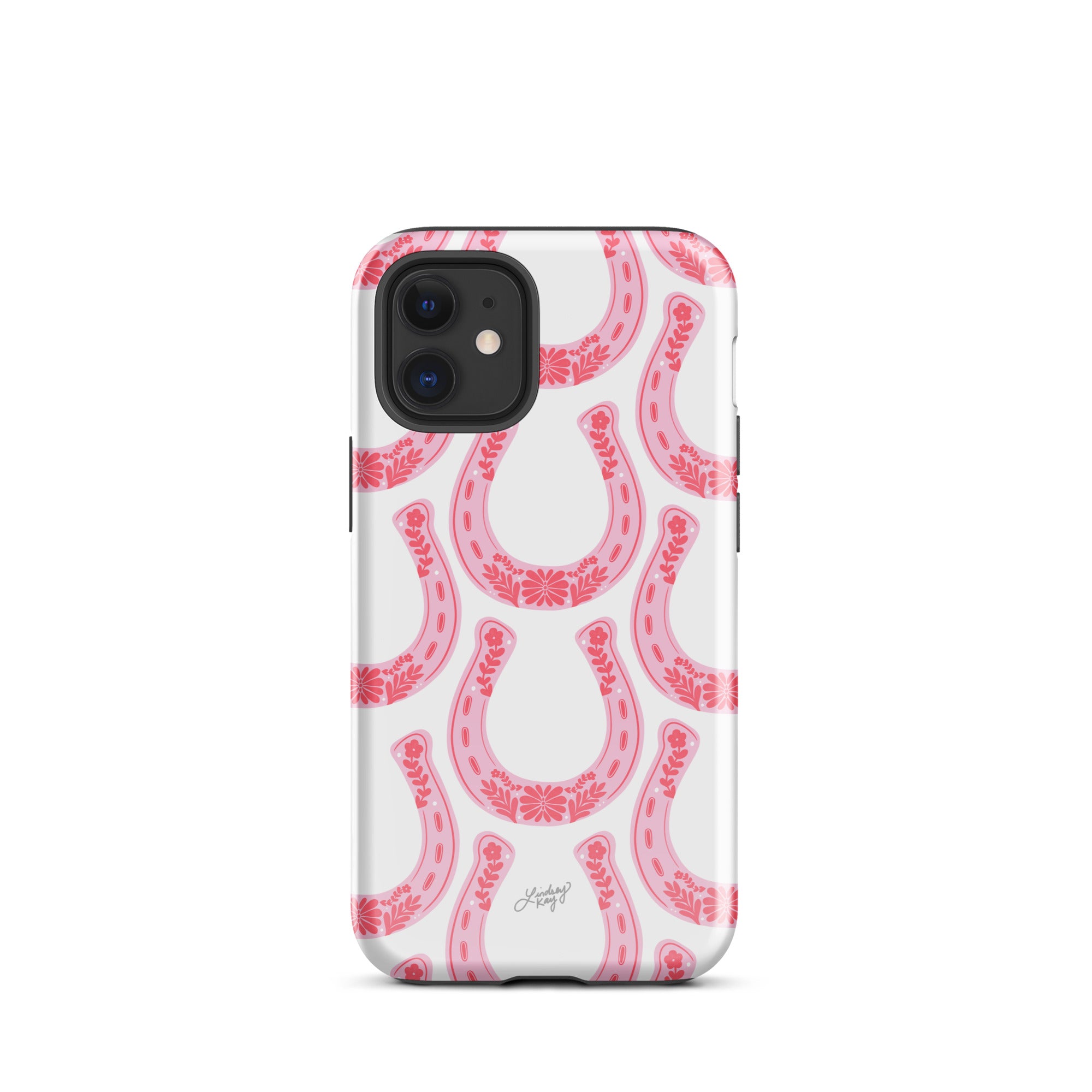 Patrón de herradura floral rosa - Funda resistente para iPhone®