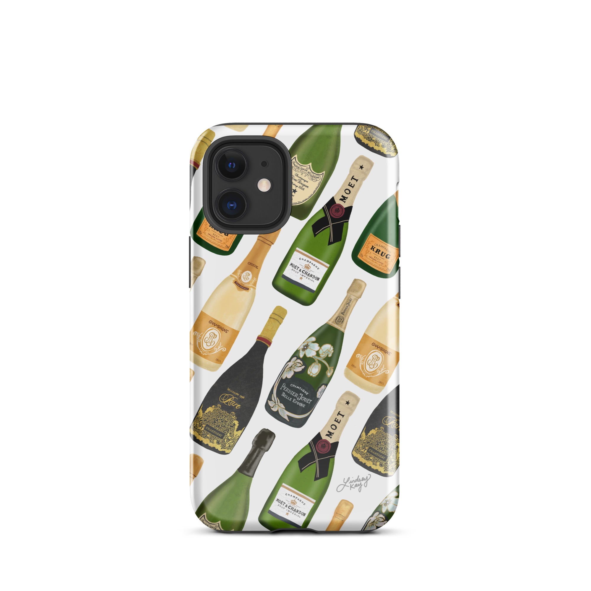 Modèle d'illustration de bouteilles de champagne - Coque rigide pour iPhone®