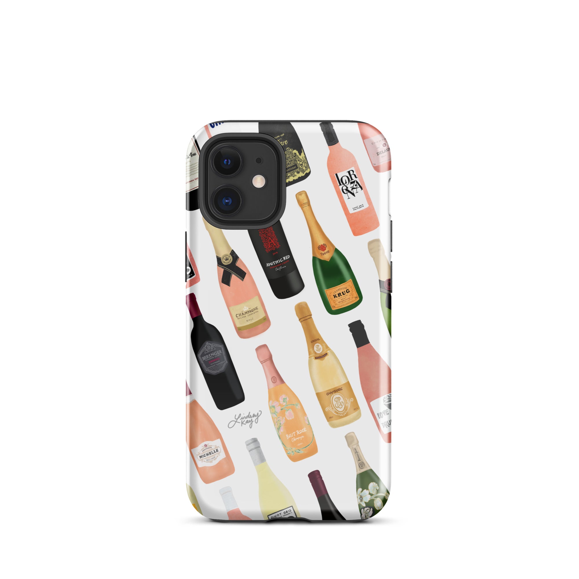 Ilustración de botellas de vino y champán - Funda resistente para iPhone®