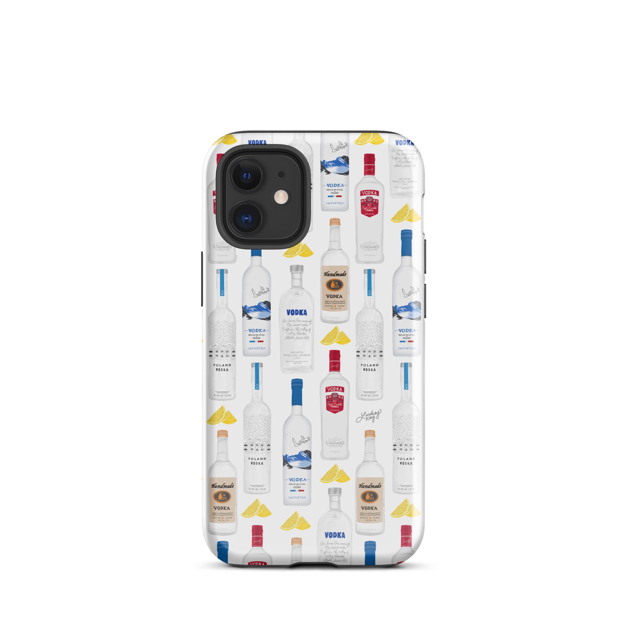 Patrón de ilustración de botellas de vodka - Funda resistente para iPhone®