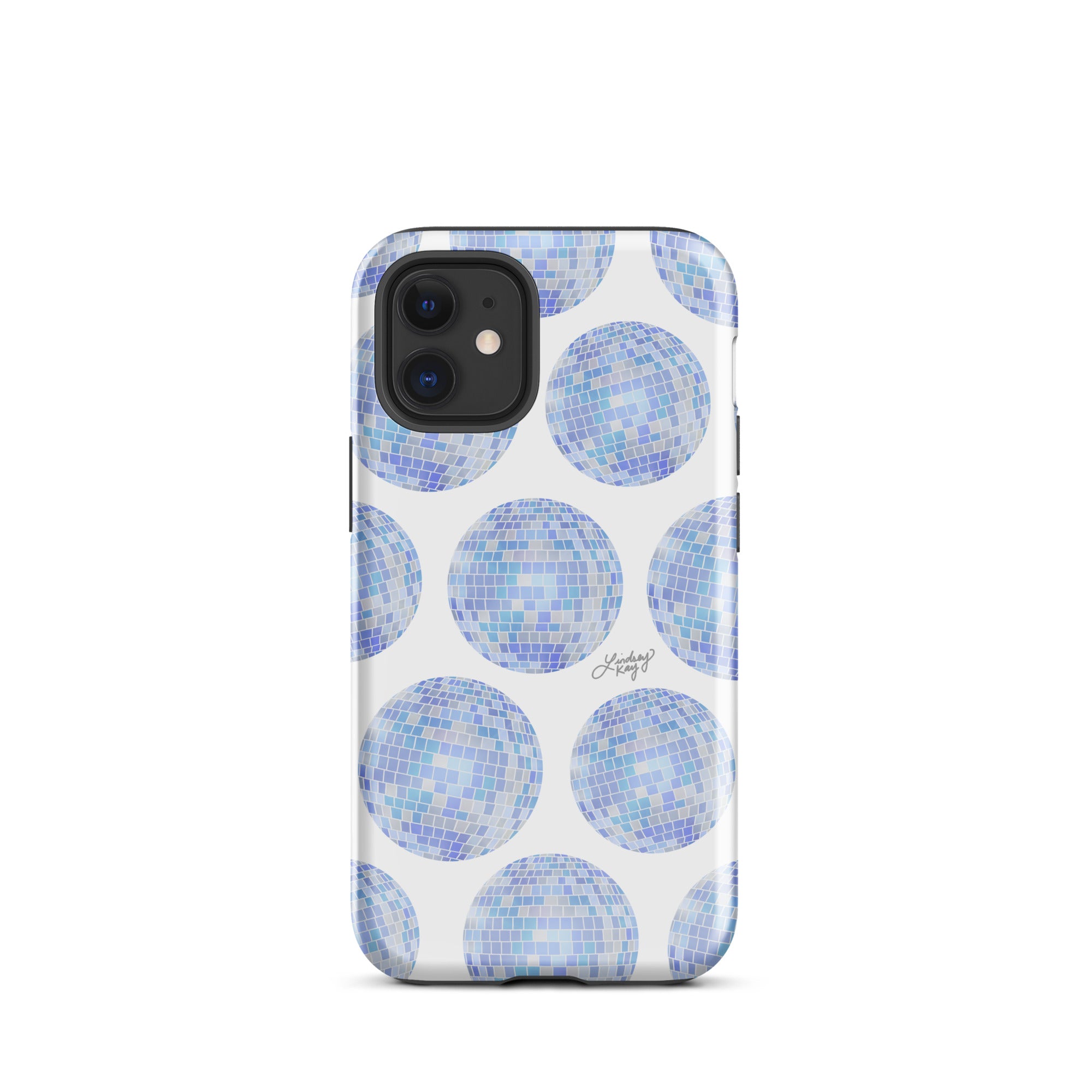 Patrón de bolas de discoteca azules - Funda resistente para iPhone®