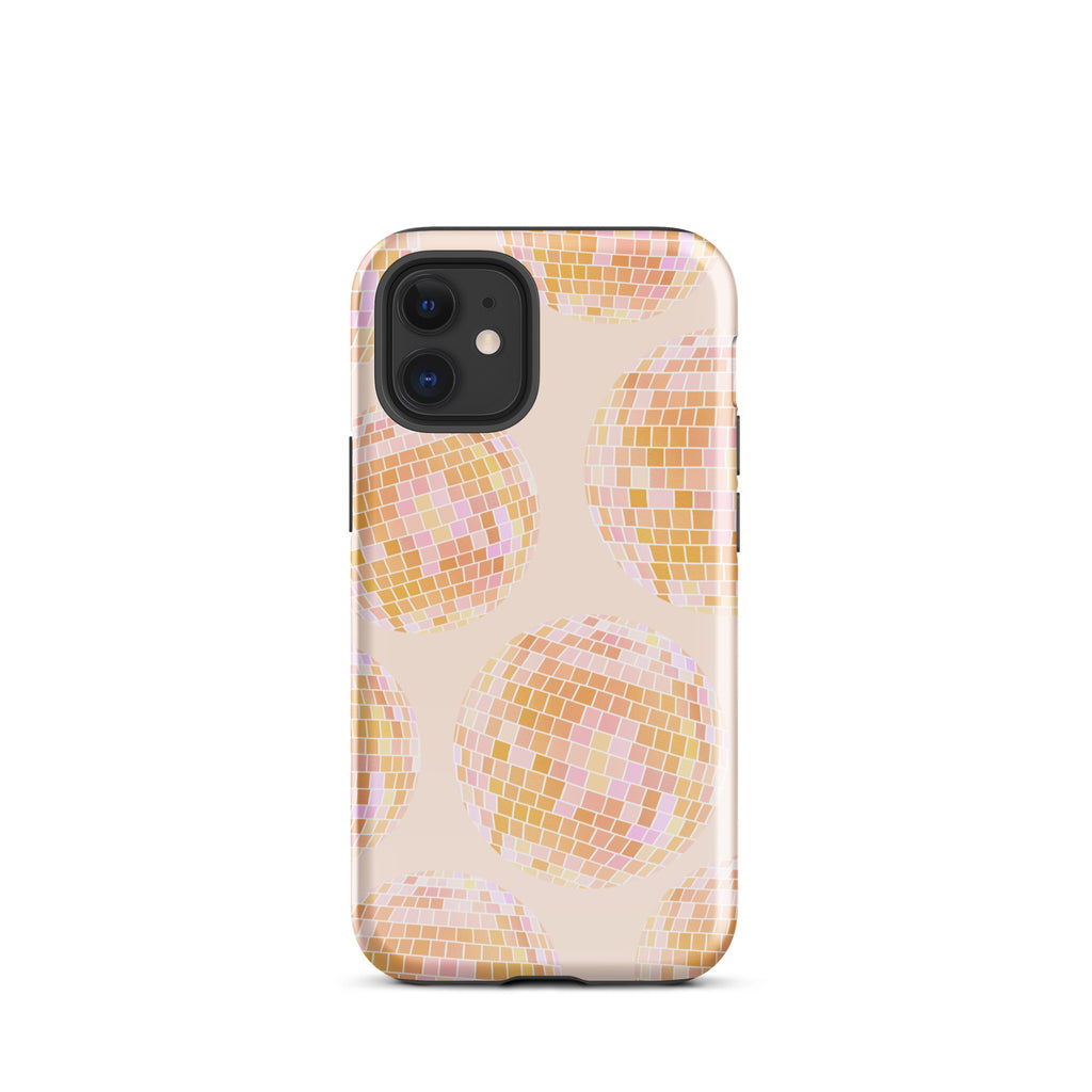 Motif de boules disco jaunes - Coque rigide pour iPhone®