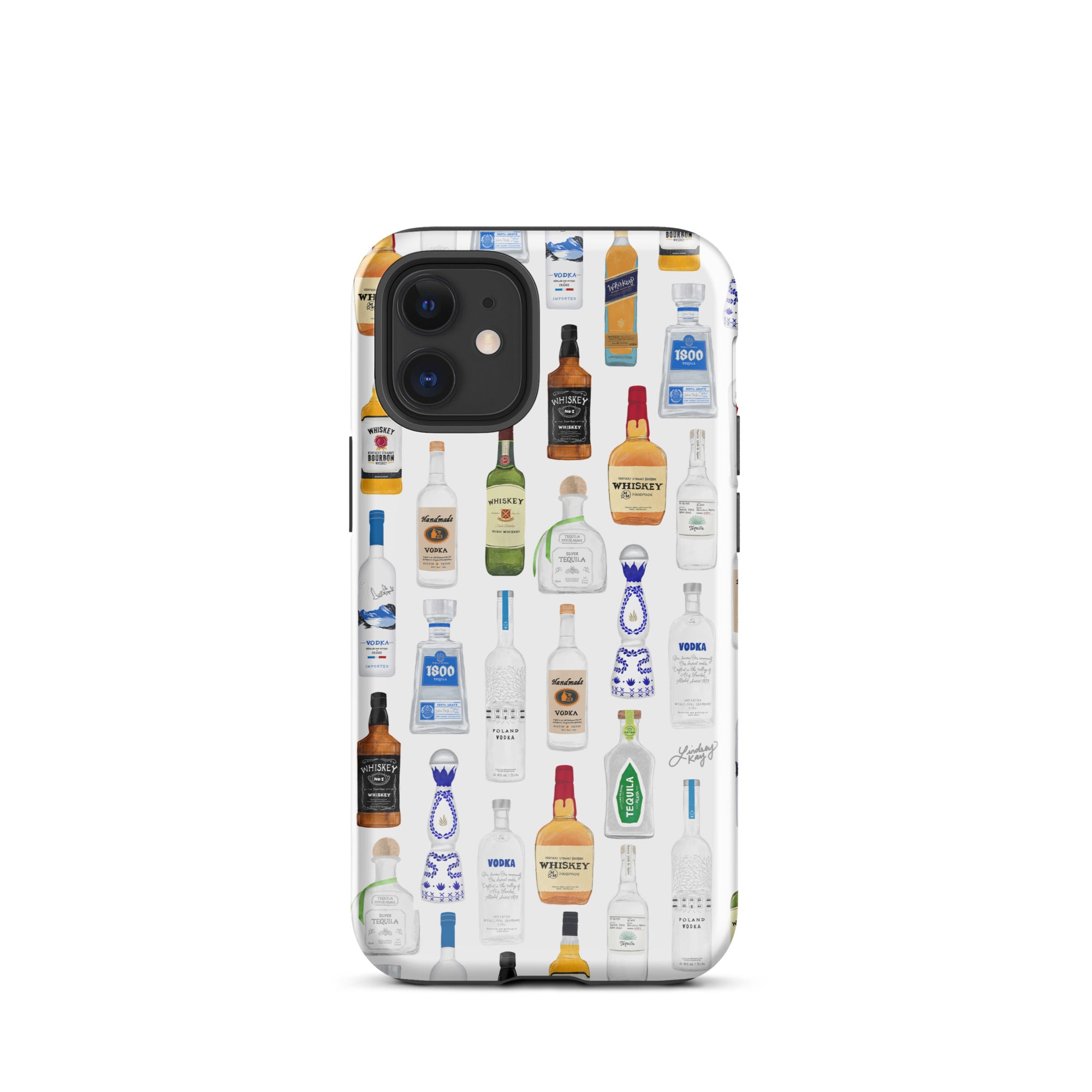 Modèle d'illustration de bouteilles d'alcool - Coque rigide pour iPhone®