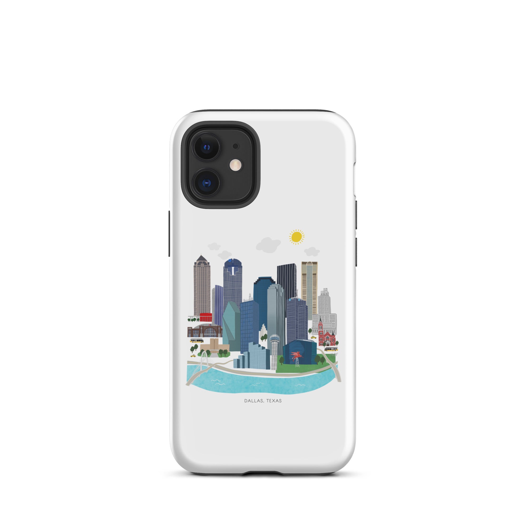 Ilustración del horizonte de Dallas, Texas - Funda resistente para iPhone®