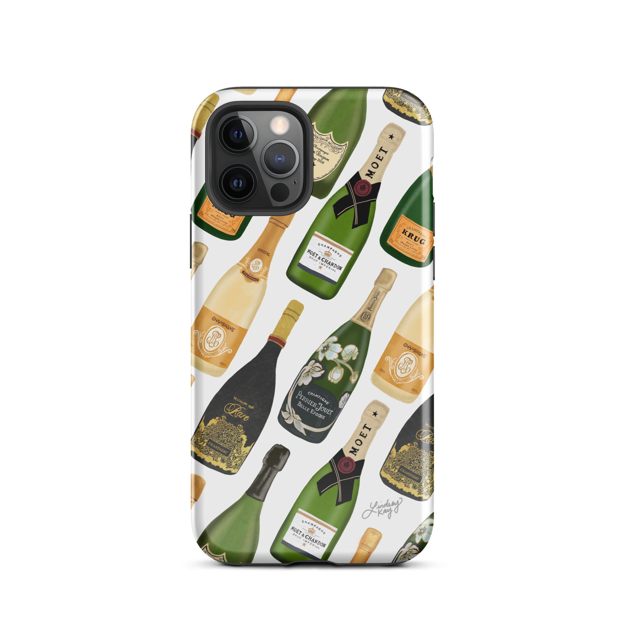 Modèle d'illustration de bouteilles de champagne - Coque rigide pour iPhone®