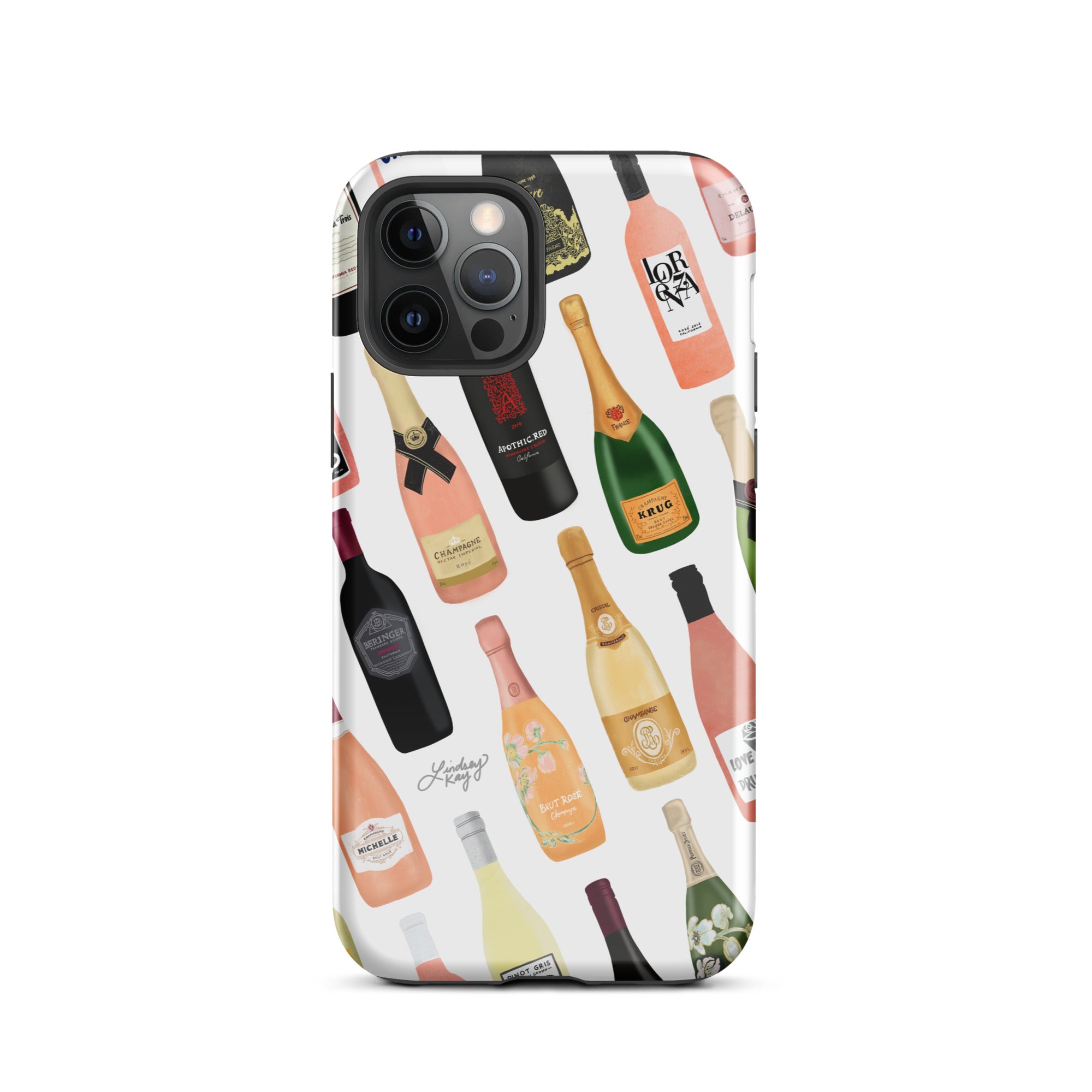 Ilustración de botellas de vino y champán - Funda resistente para iPhone®