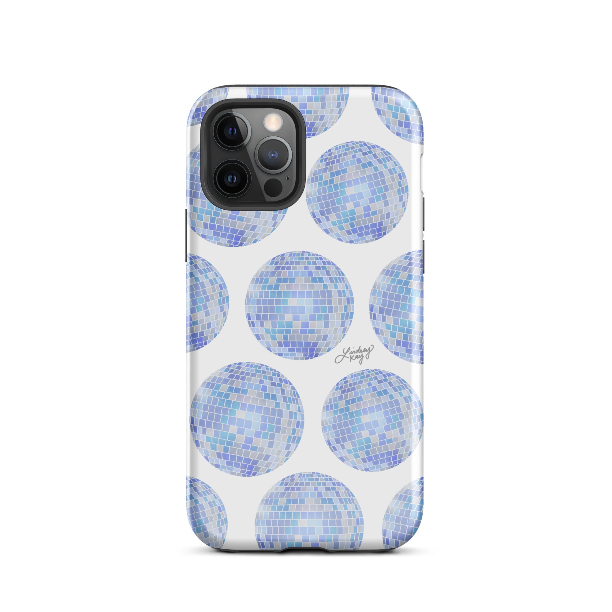 Patrón de bolas de discoteca azules - Funda resistente para iPhone®
