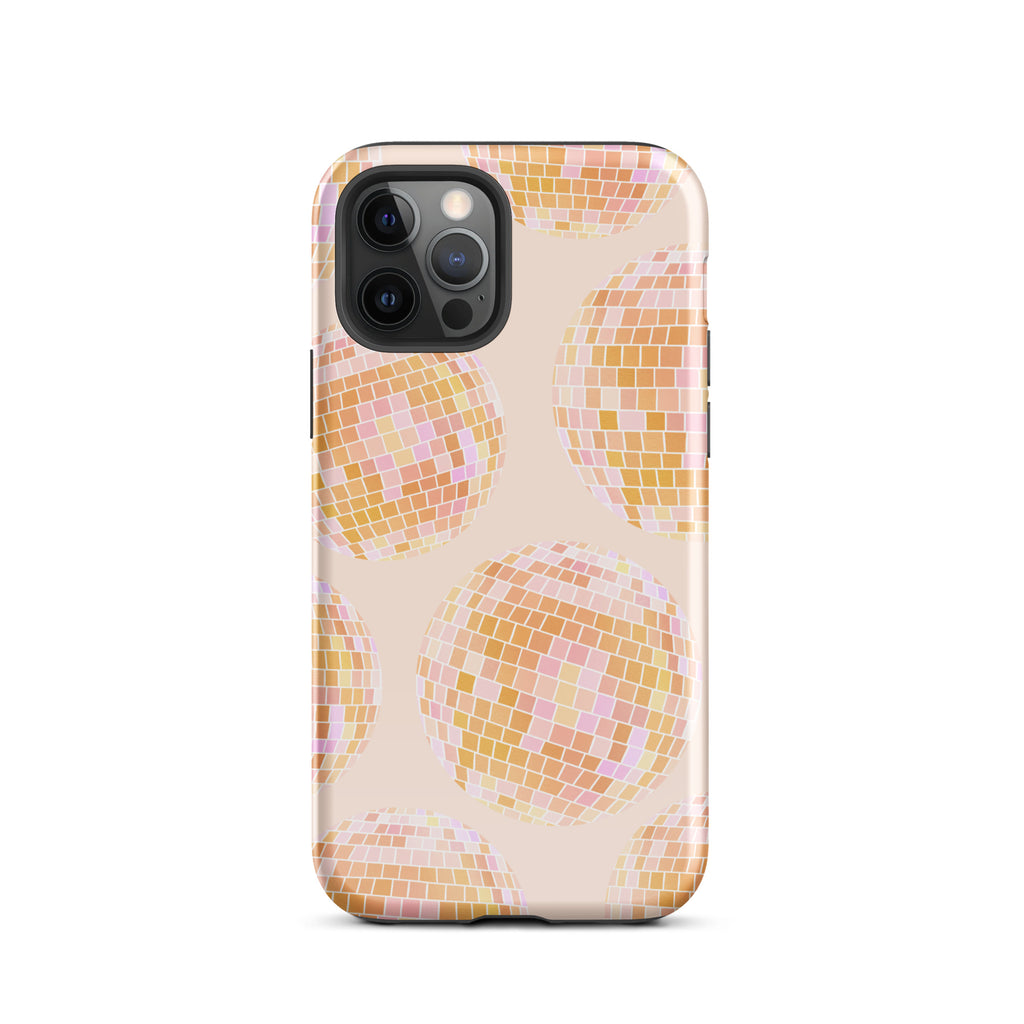 Motif de boules disco jaunes - Coque rigide pour iPhone®