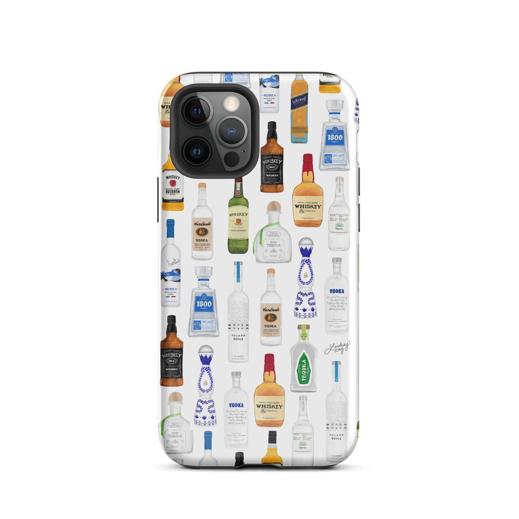 Boozy Bottles Illustration Pattern - Tough Case for iPhone®