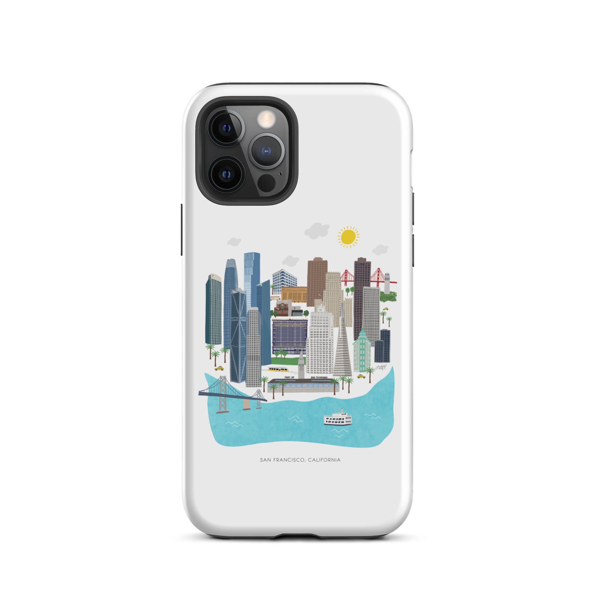 Ilustración del horizonte de San Francisco - Funda resistente para iPhone®