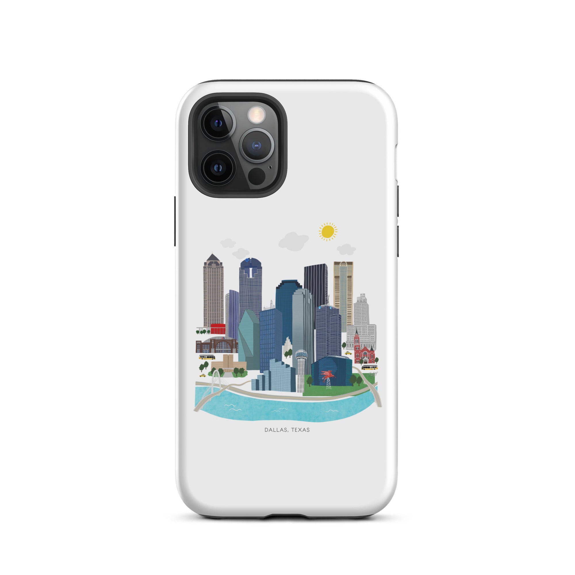 Ilustración del horizonte de Dallas, Texas - Funda resistente para iPhone®
