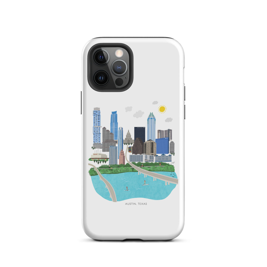 Ilustración del horizonte de Austin, Texas - Funda resistente para iPhone®