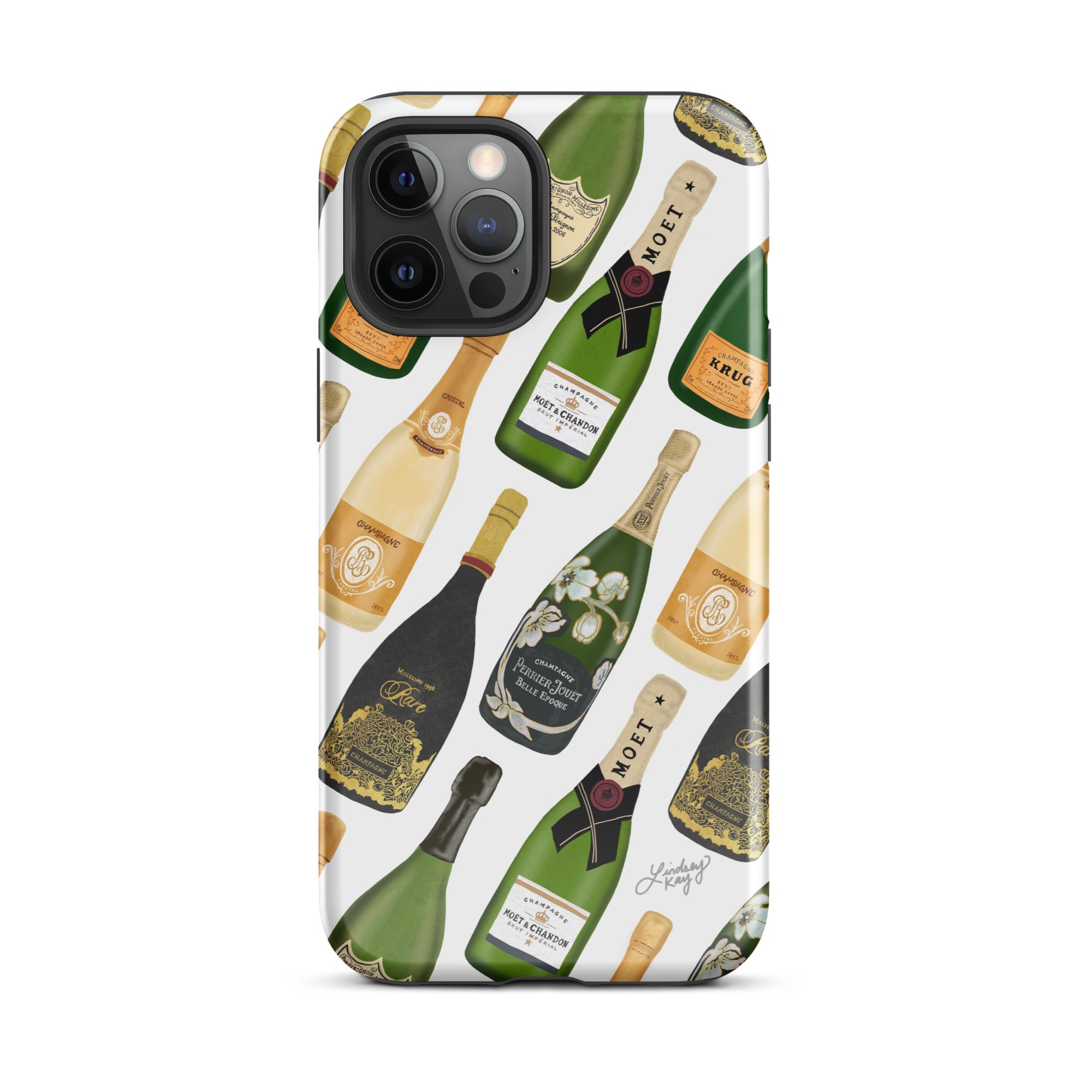 Modèle d'illustration de bouteilles de champagne - Coque rigide pour iPhone®