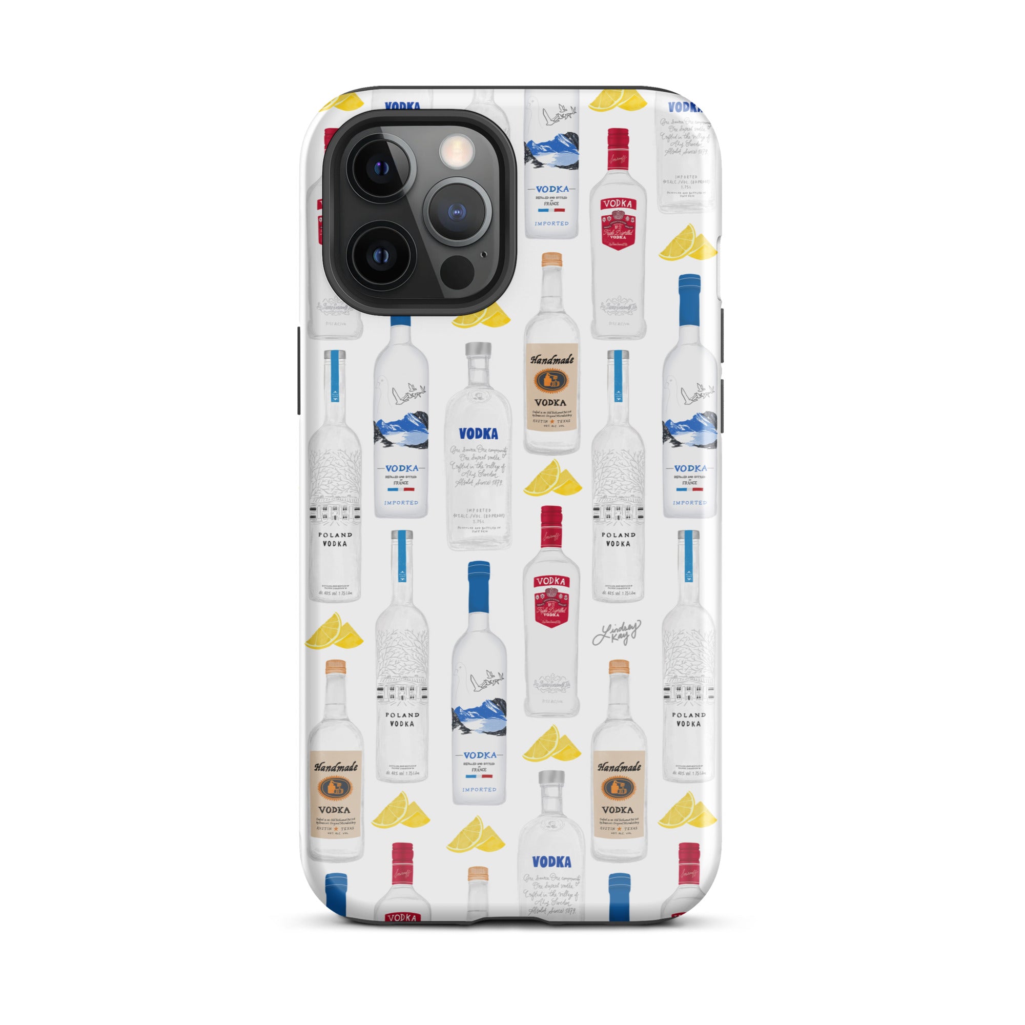 Patrón de ilustración de botellas de vodka - Funda resistente para iPhone®