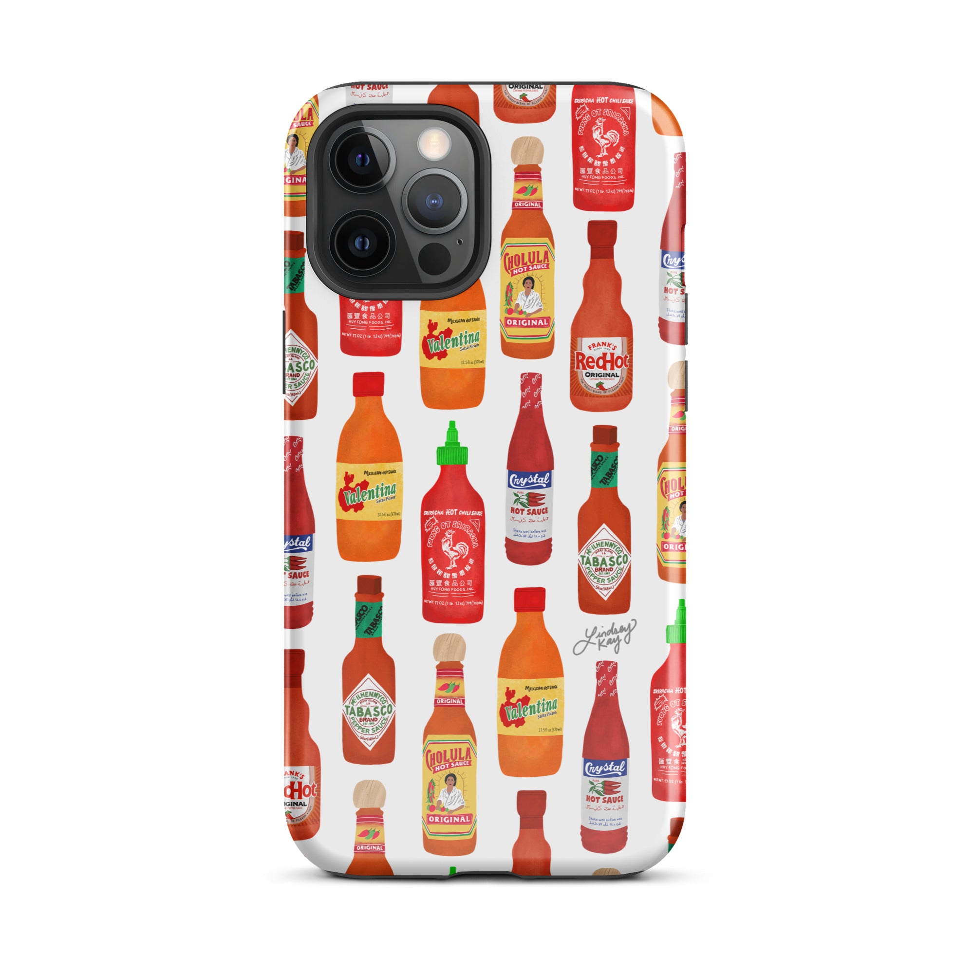 Ilustración de botellas de salsa picante - Funda resistente para iPhone®