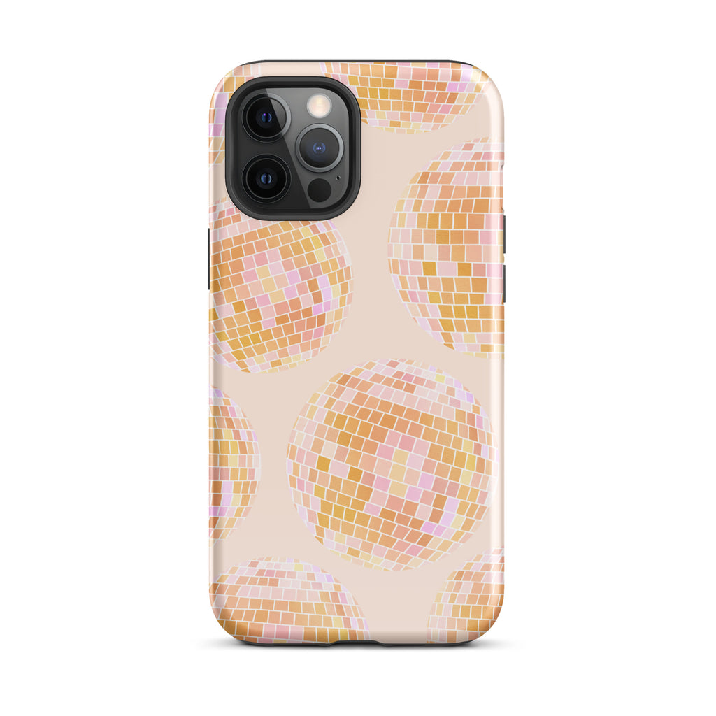 Motif de boules disco jaunes - Coque rigide pour iPhone®