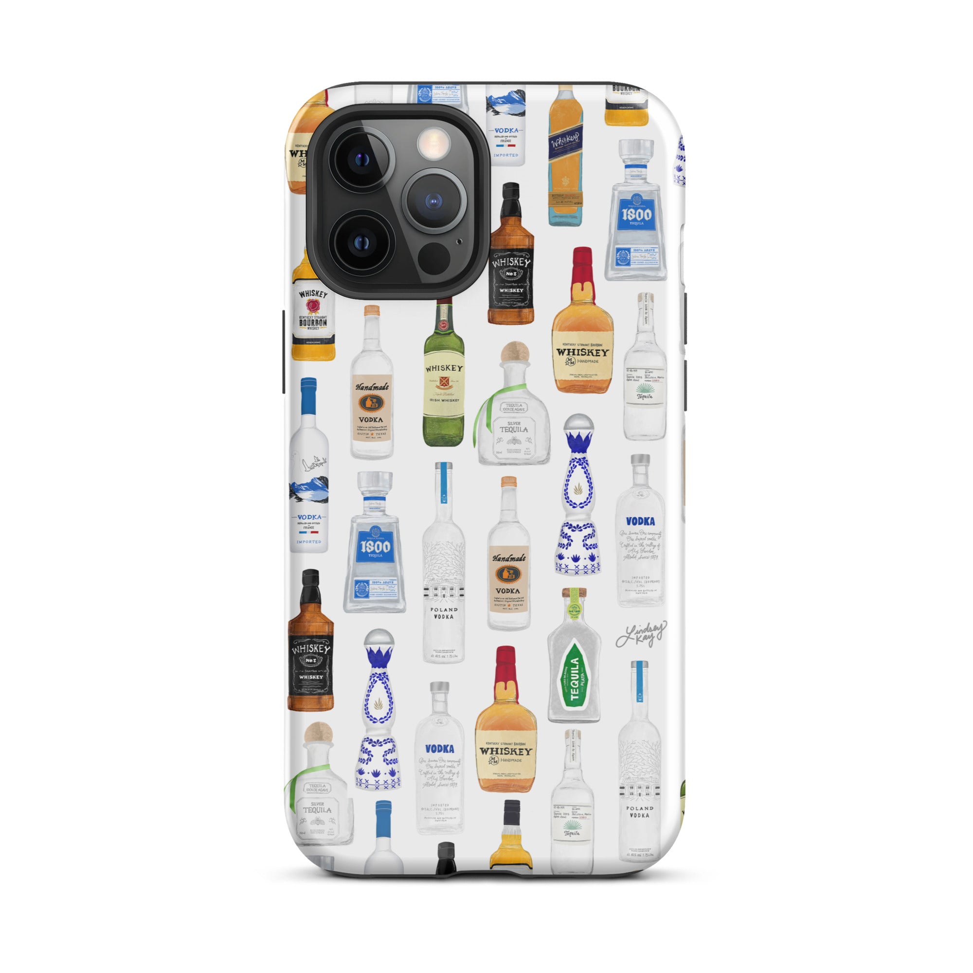 Modèle d'illustration de bouteilles d'alcool - Coque rigide pour iPhone®