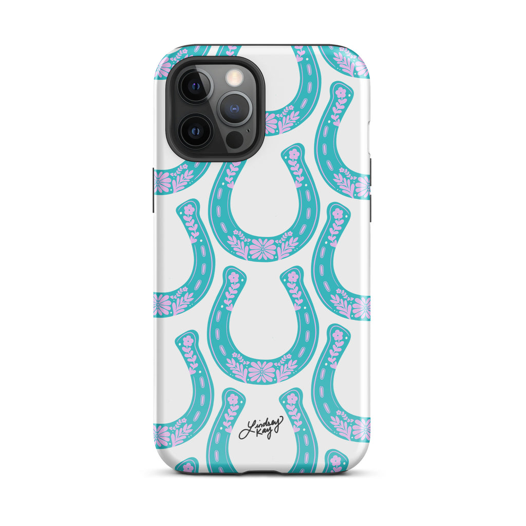 Teal Horseshoe Pattern - Tough Case for iPhone®